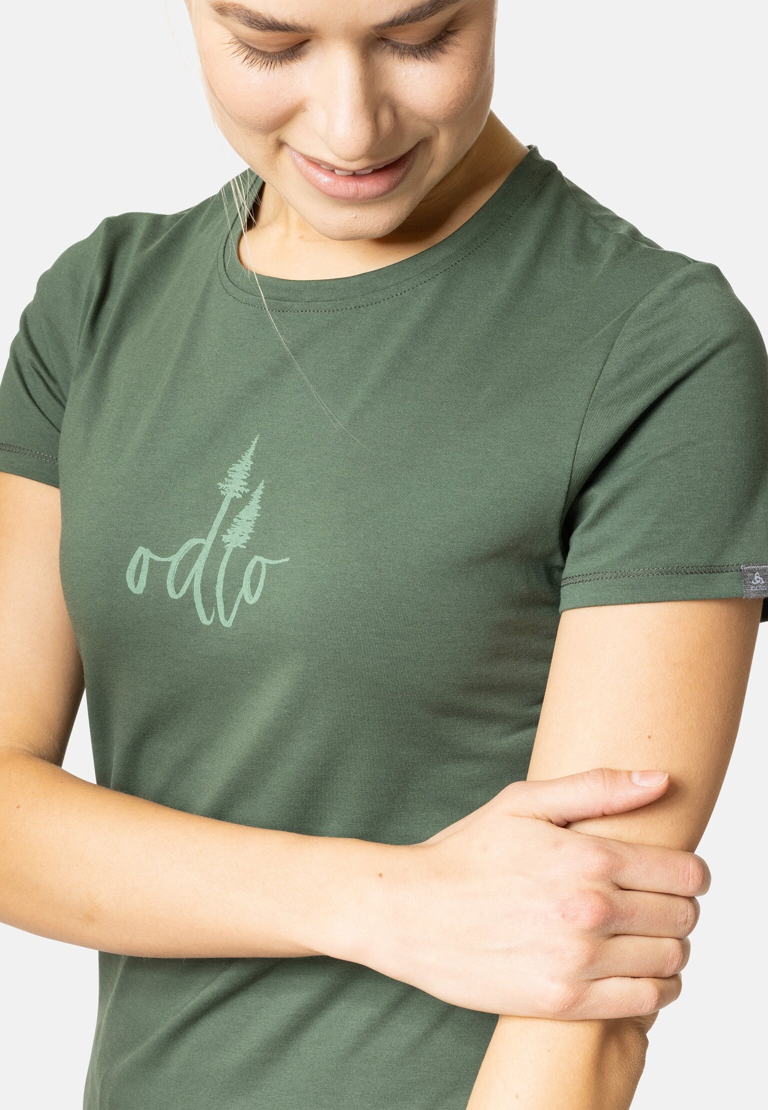 T-shirt à imprimé sapins Kumano