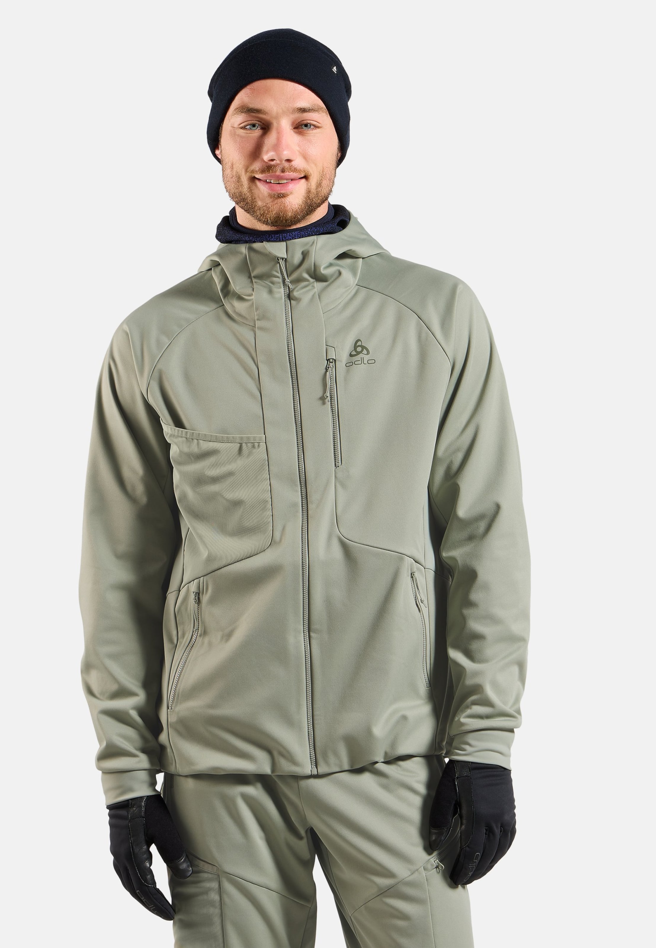 Odlo Winddichte Zeroweight X-Warm Langlaufjacke für Herren, M, grün