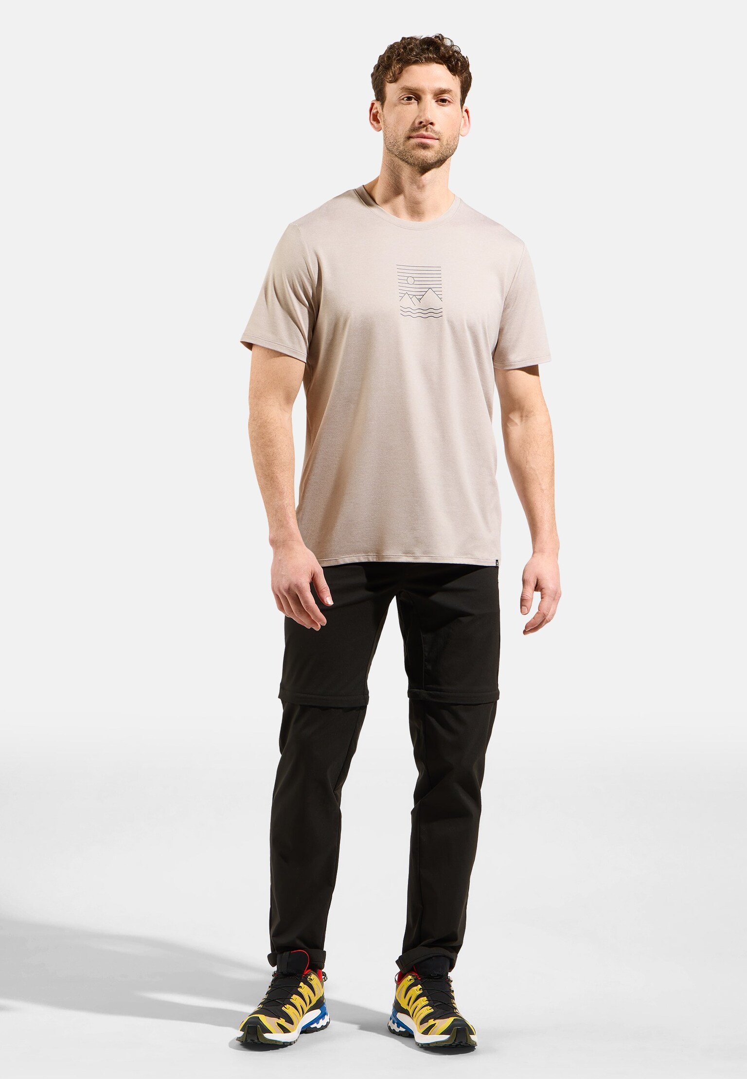 Ascent sun sea mountains t-shirt