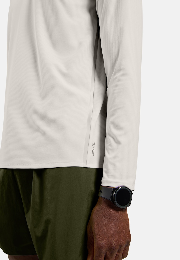 Zeroweight Chill-Tec Long-Sleeve Running T-Shirt in Gardenia | Odlo