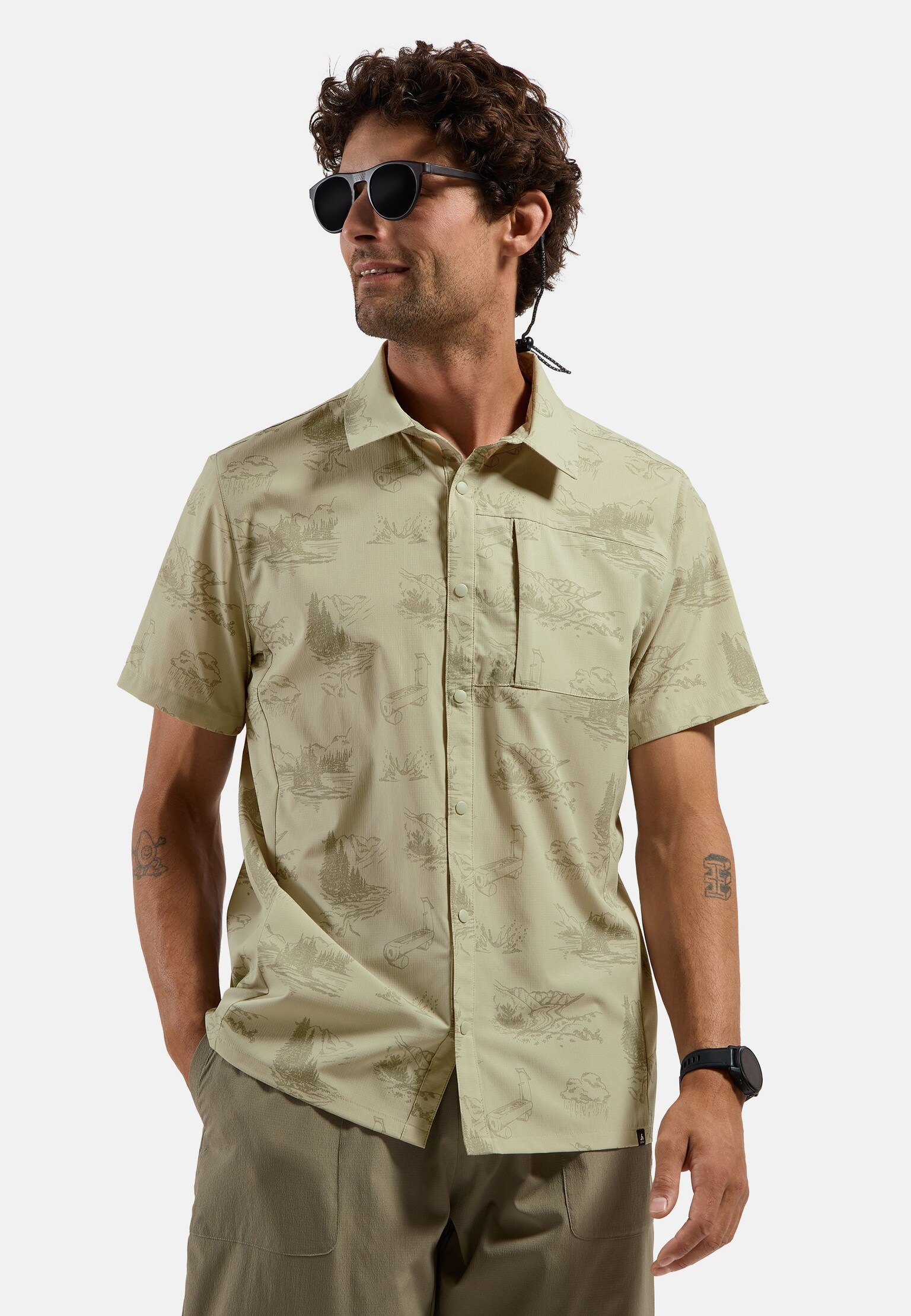 Essentials Print hikingshirt met korte mouwen