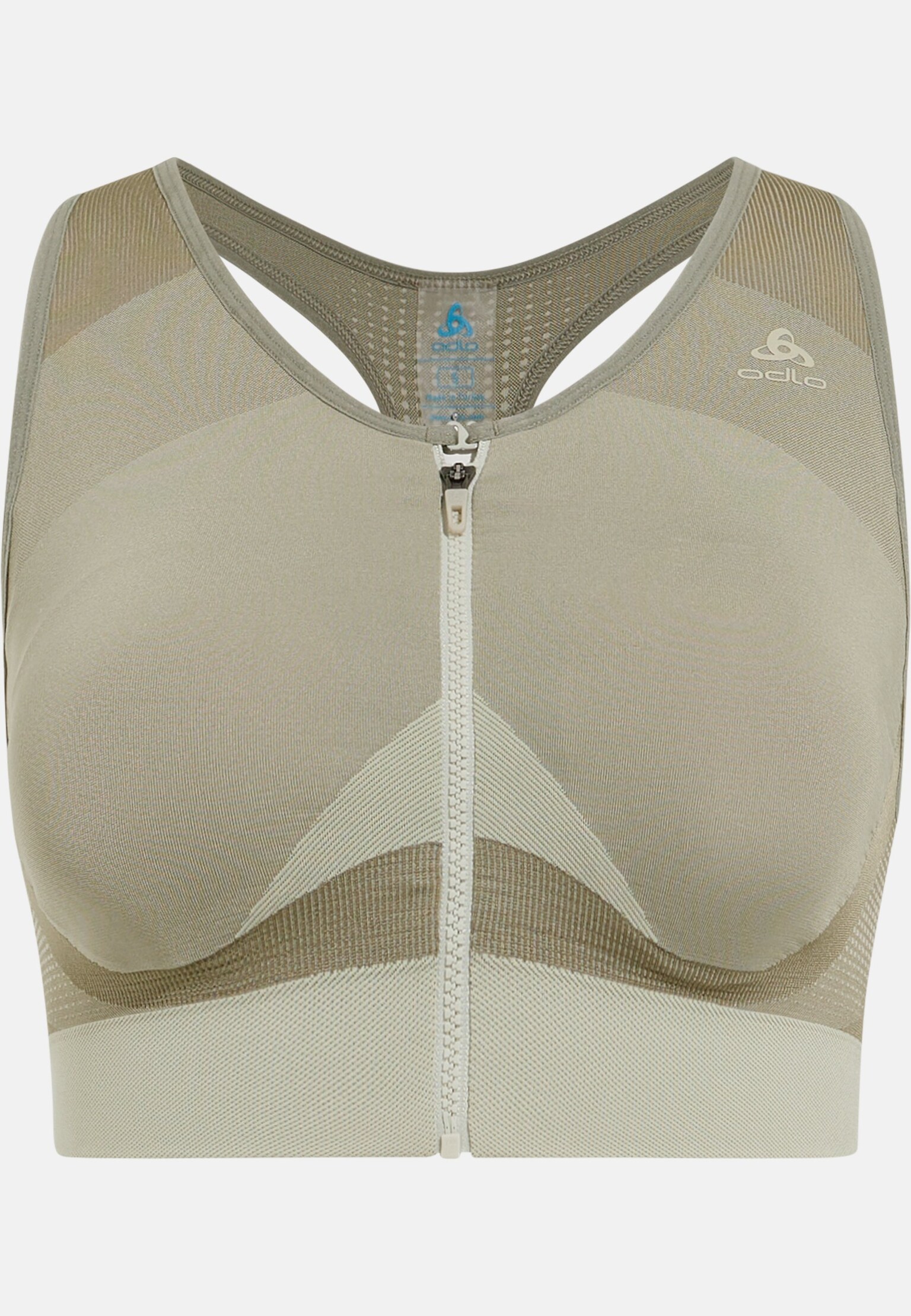 Seamless høystøtte sports-BH med glidelås