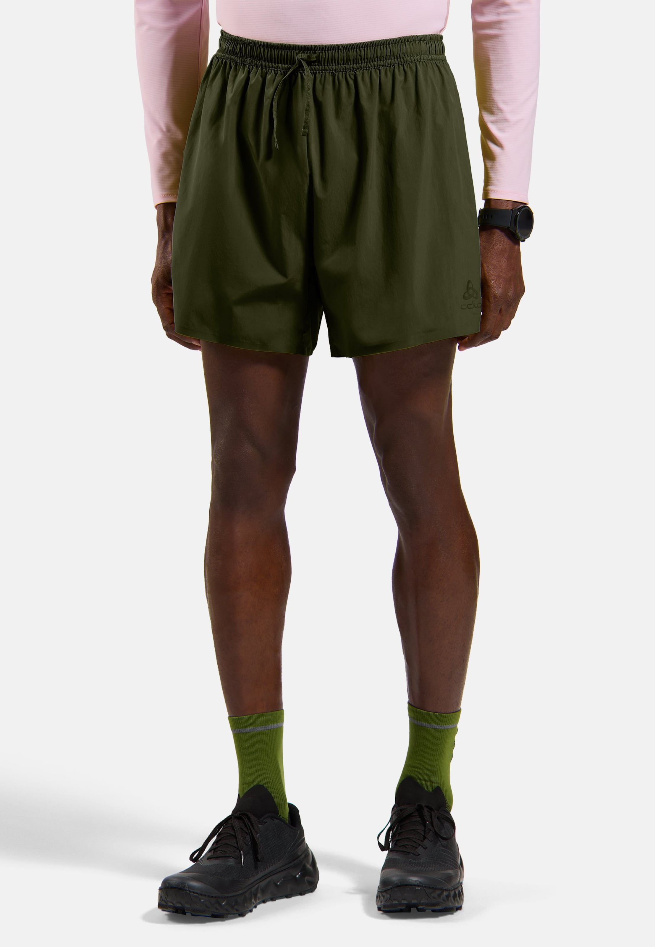 Odlo Zeroweight 5 Inch Laufshorts 2.1 ohne Innenhose für Herren, L, beige