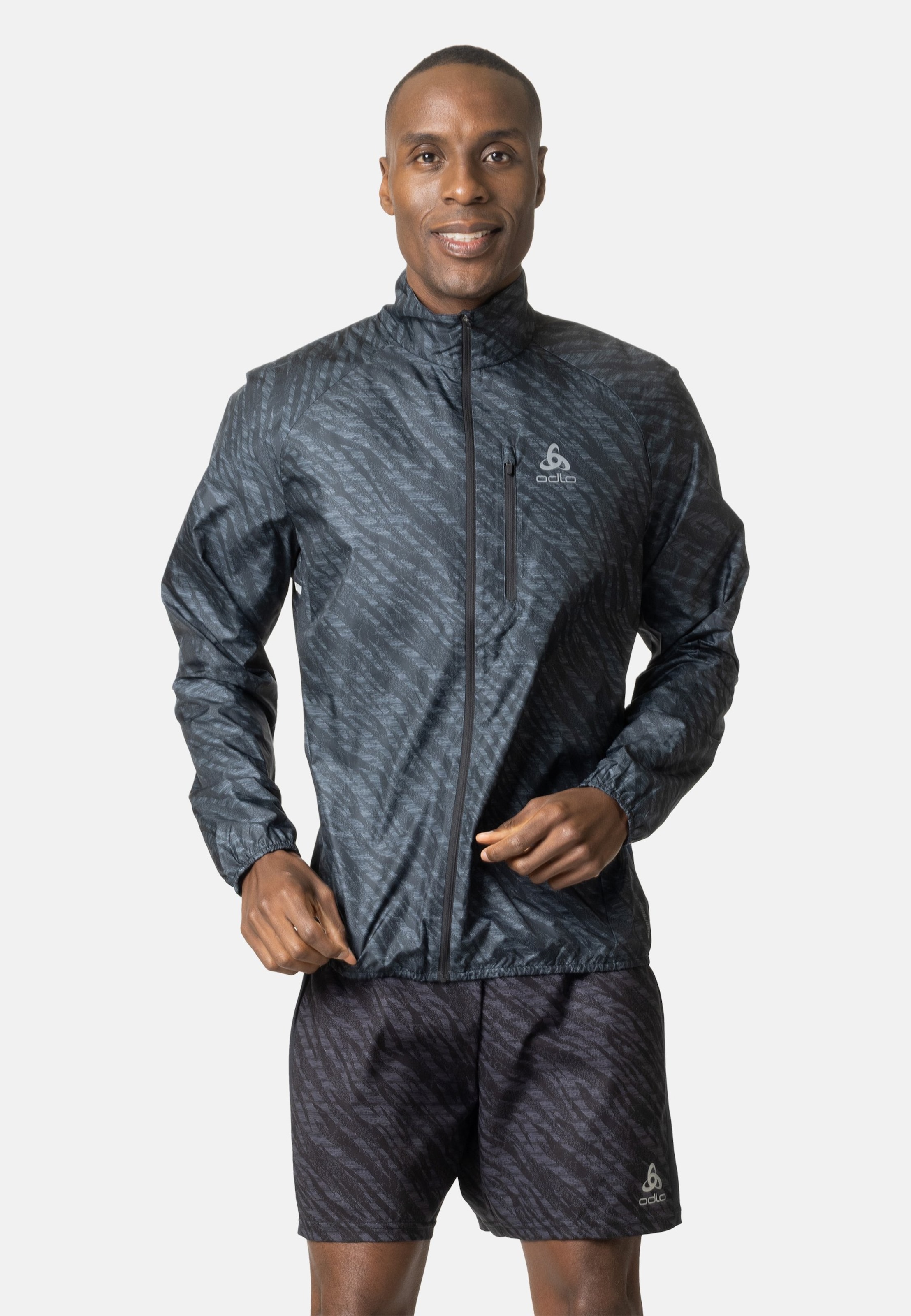 Odlo Zeroweight Laufjacke mit Print für Herren - Running - schwarz, XL