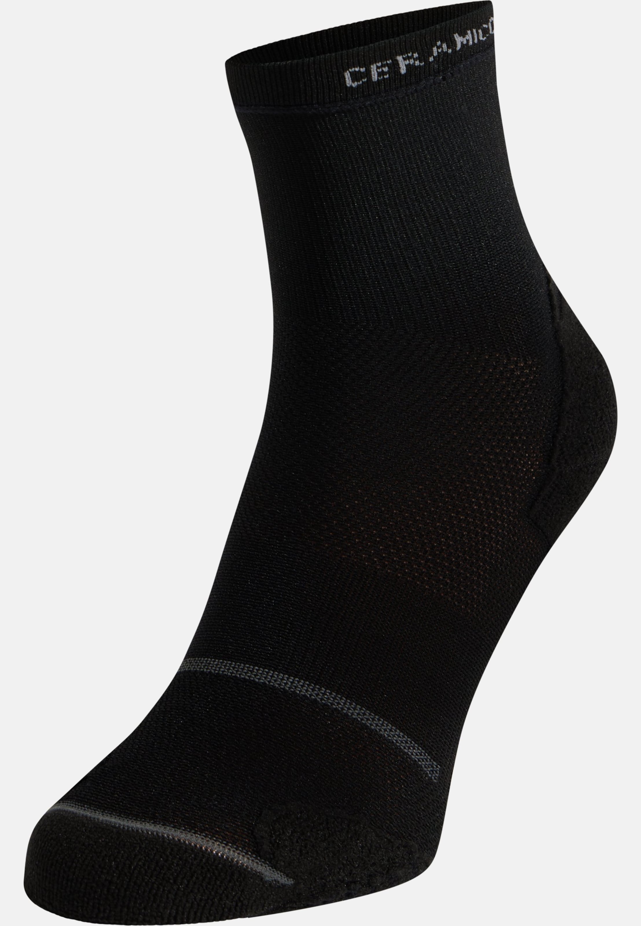 Odlo Ceramicool Micro-Crew Radsocken mit reflektierenden Details, 36-38, schwarz