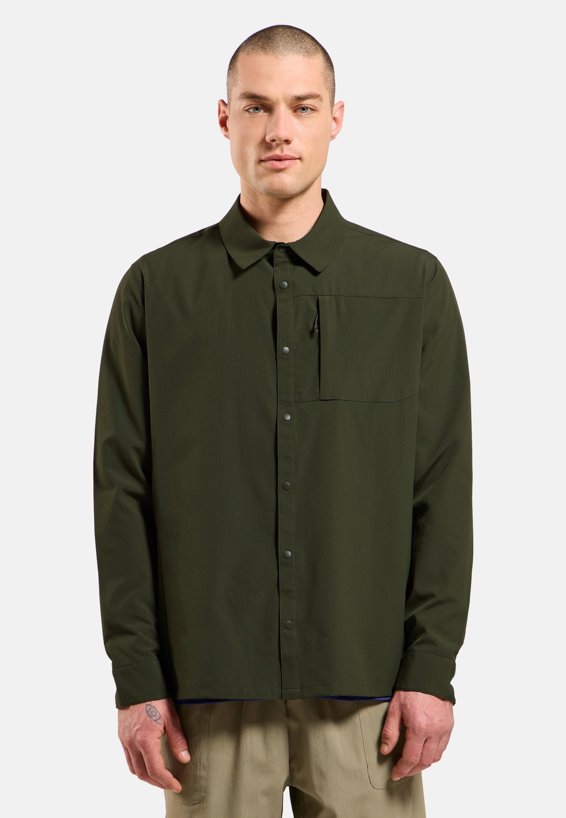 Odlo Essential Langarmhemd für Herren - Wandern - grün, M