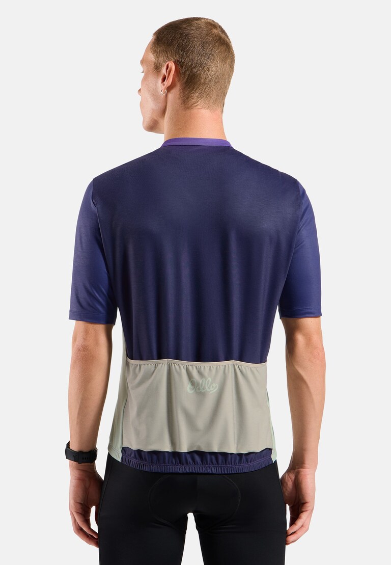 The Essentials heritage print full-zip cycling jersey