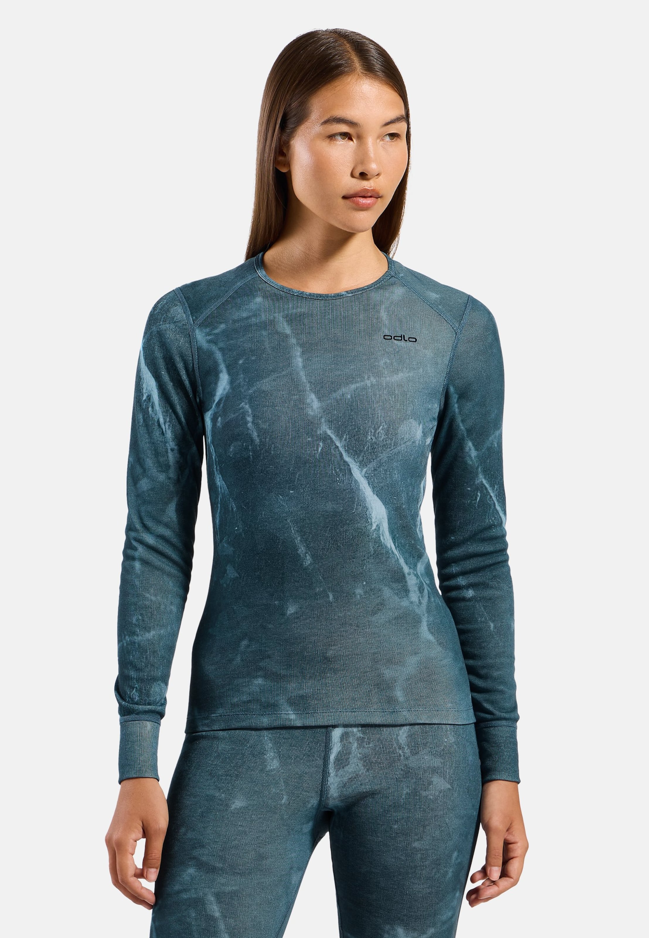 Odlo Active Warm X Frozen Lake Base Layer Shirt für Damen - Wandern, Ski & Snow - marineblau, M