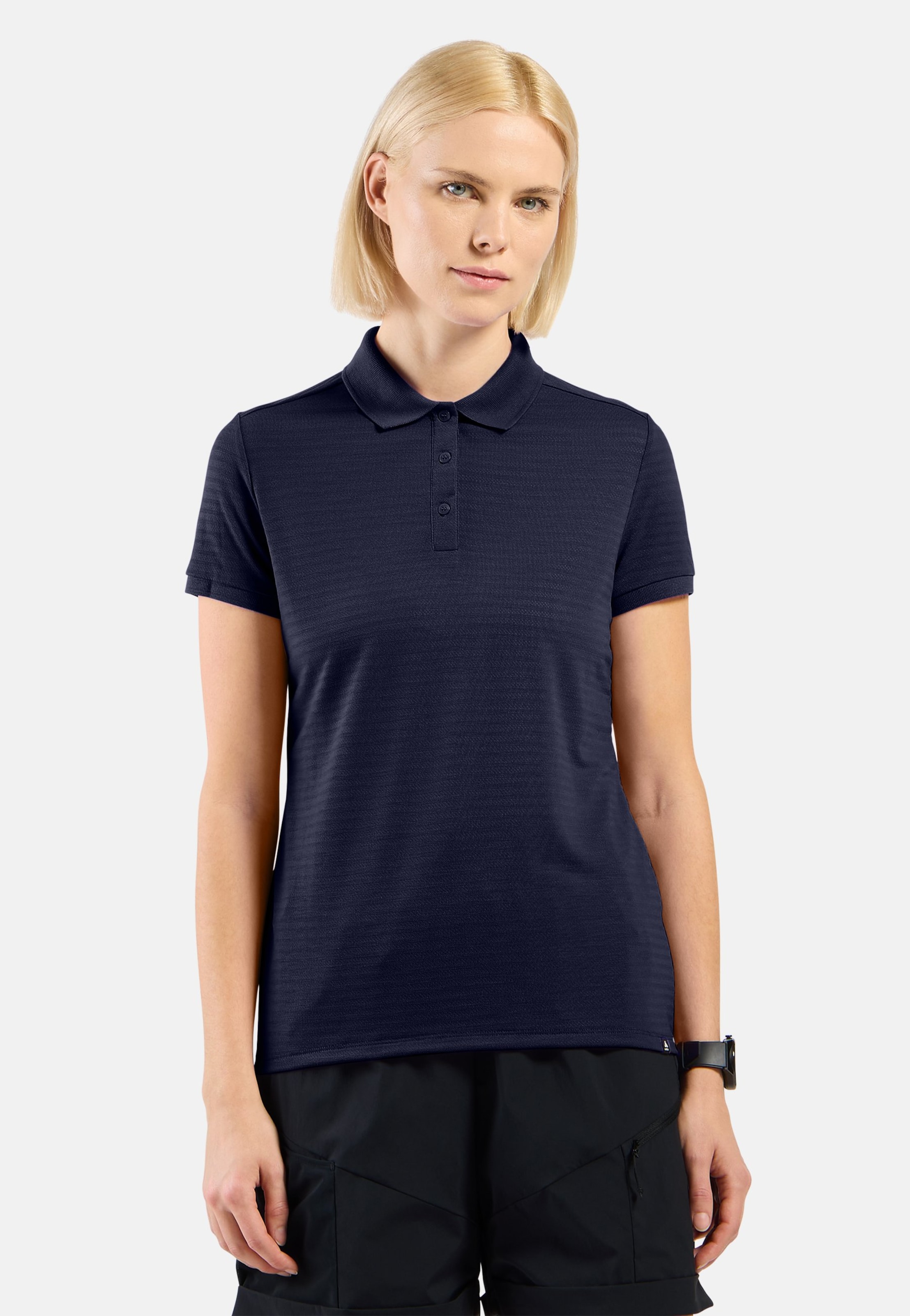 Odlo Ascent Poloshirt mit Naturfasern für Damen, XL, blau
