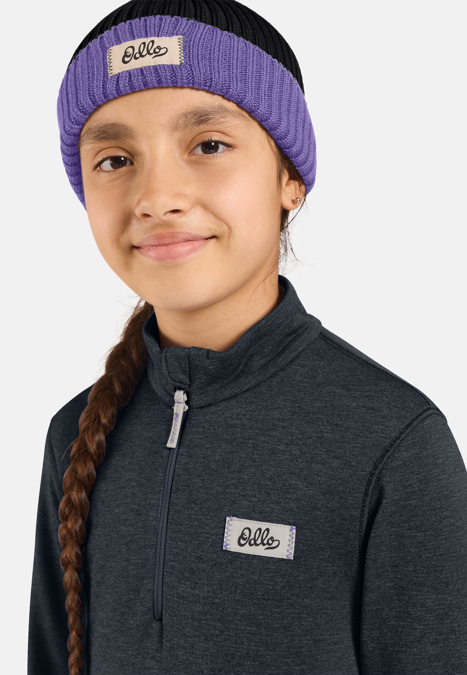 The Essentials kids' grid fleece half-zip multisport mid layer