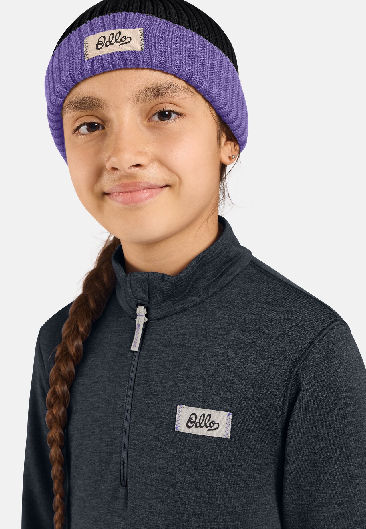 Felpa Grid Fleece Kids a mezza zip
