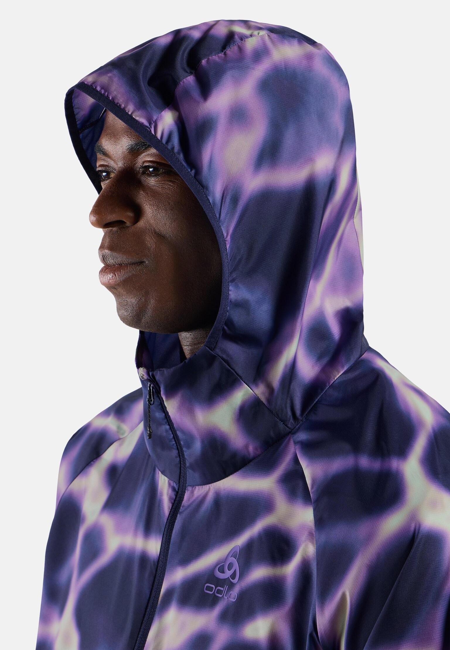The Zeroweight print hooded running anorak