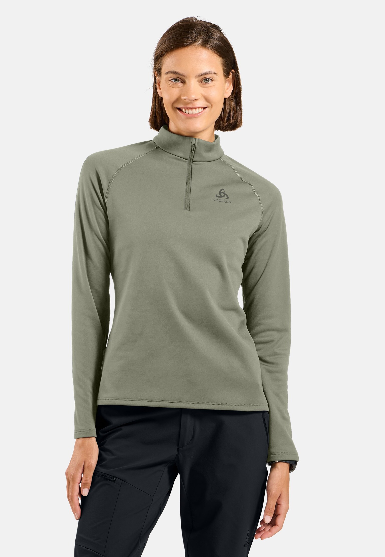 Pull à manches longues et col ½ zip Besso