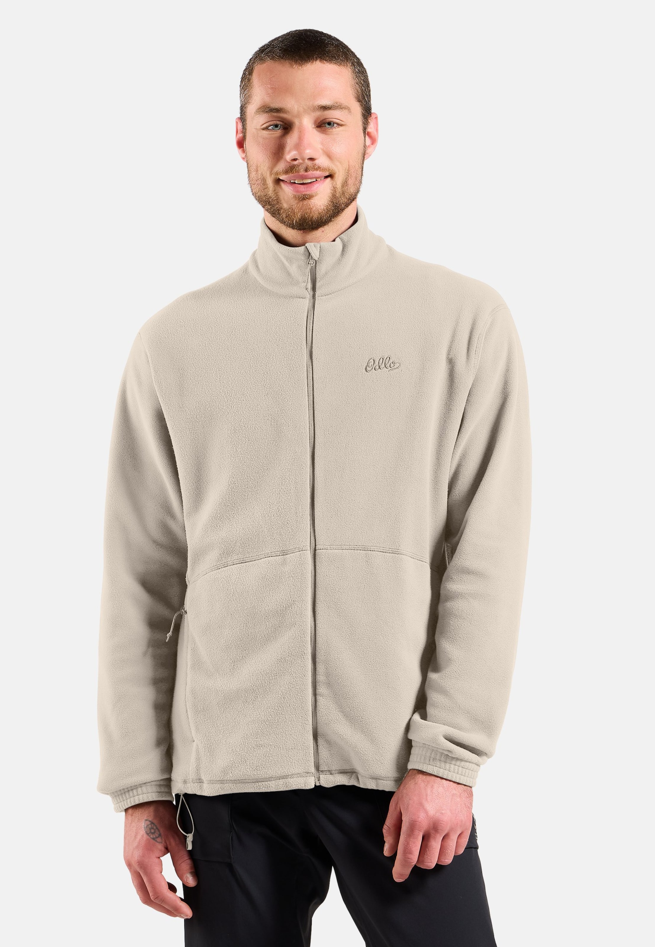 Odlo Klassische Essentials Multisport Fleecejacke mit Reissverschluss für Herren, XL, beige