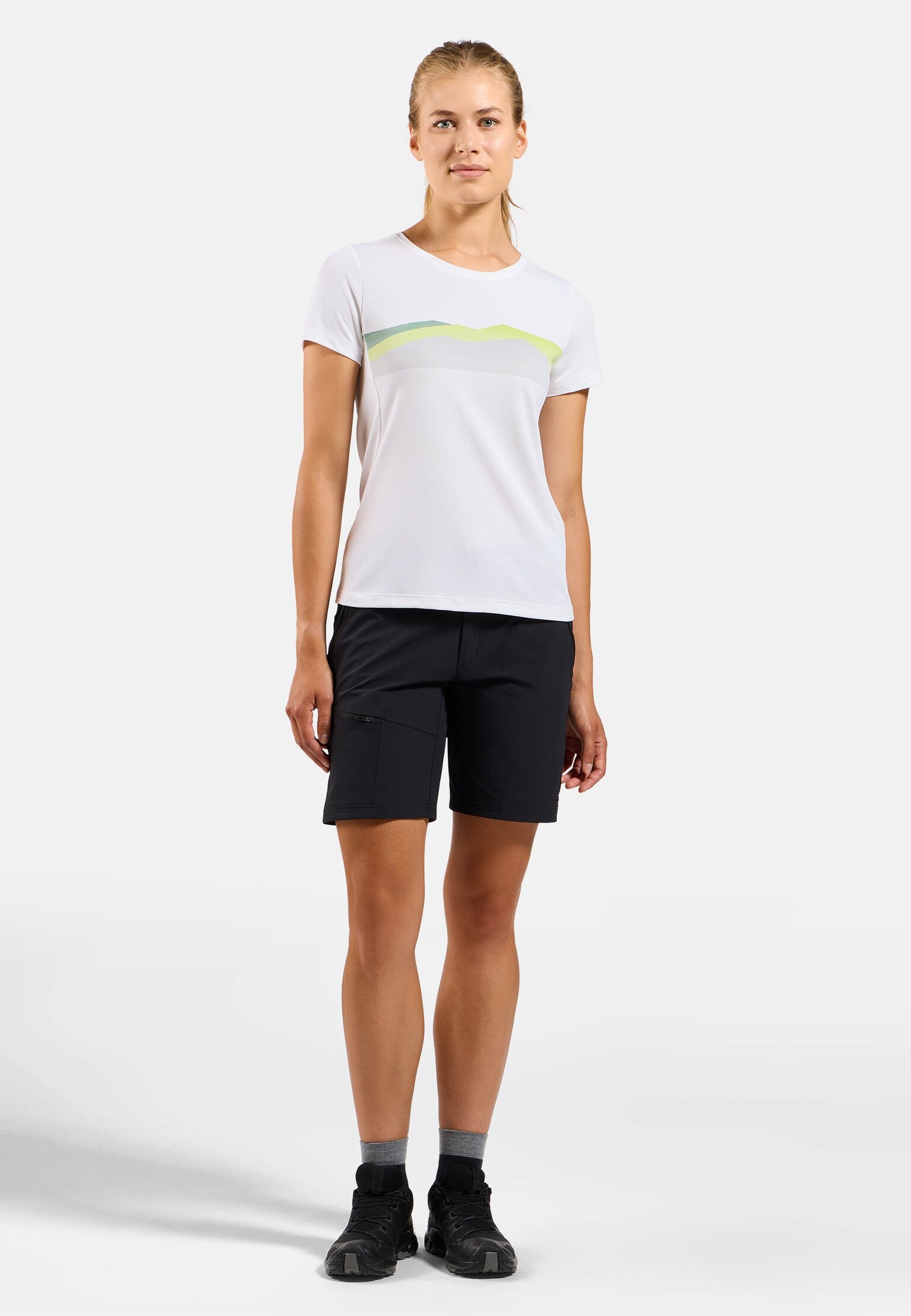 F-Dry T-Shirt mit Bergkamm-Print