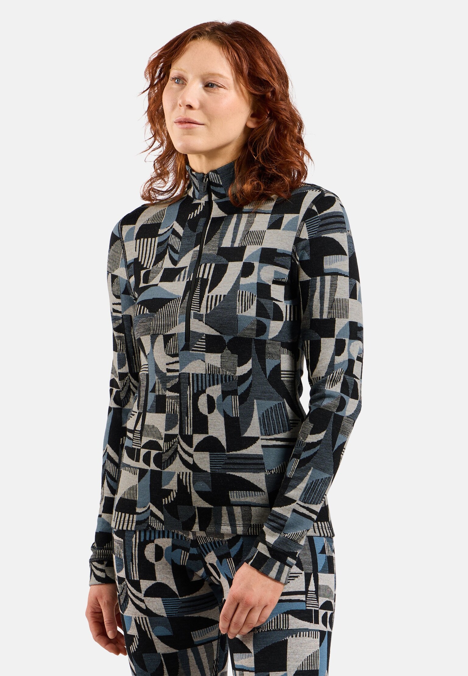 The Natural Merino Warm Jacquard Base Layer Half-Zip