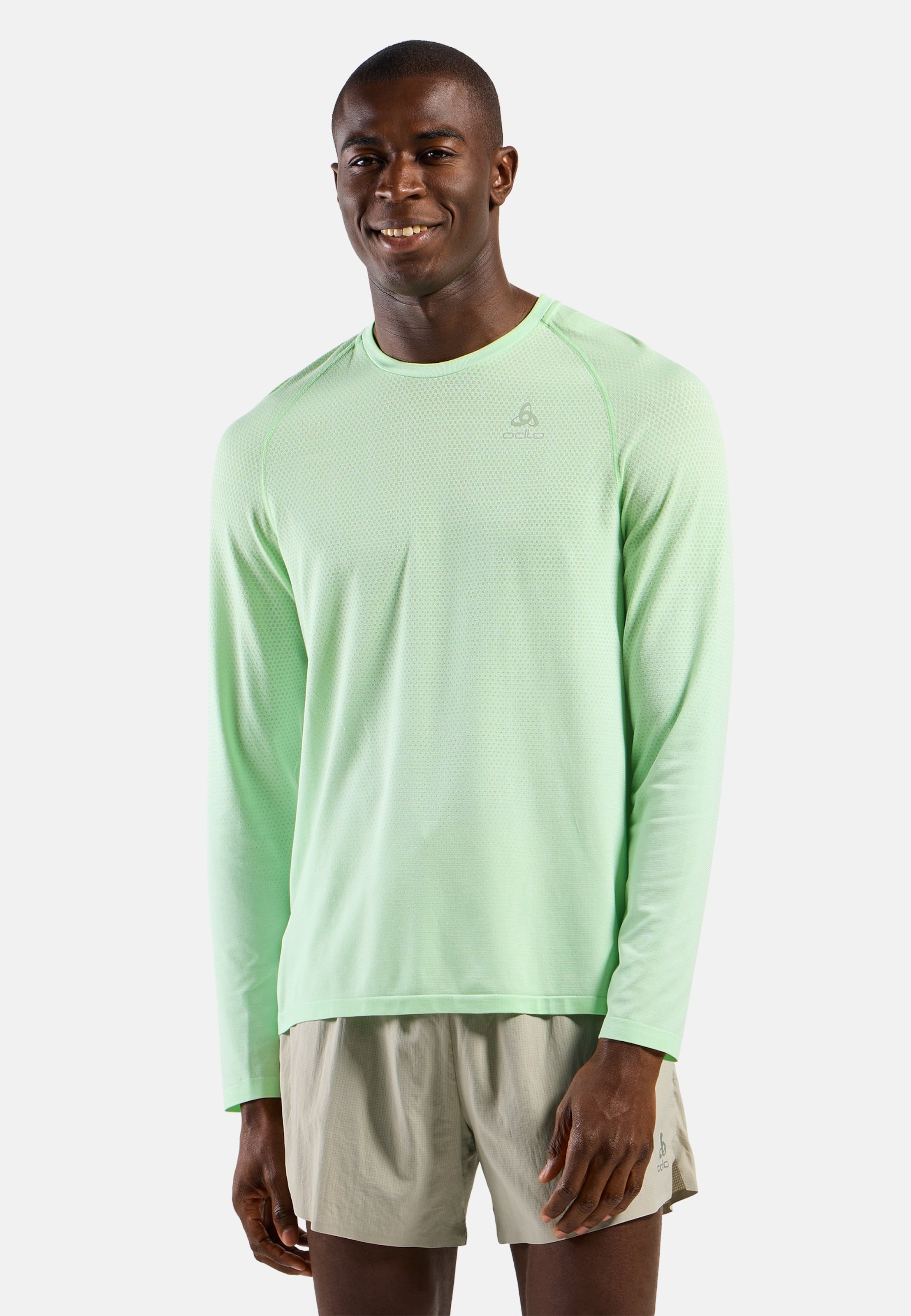Odlo Essential Seamless Langarm-Laufshirt für Herren - Training, Running - grün, S