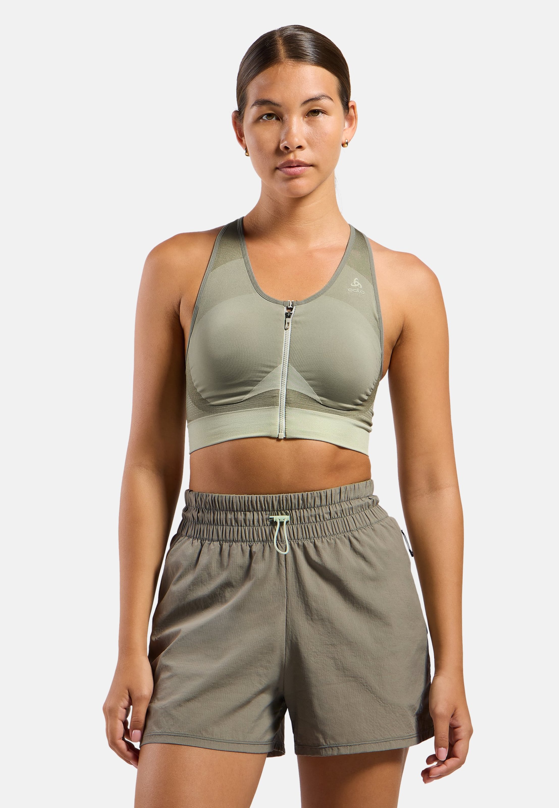 Odlo Seamless Sport-BH mit Reissverschluss und starkem Halt für Damen, S, beige