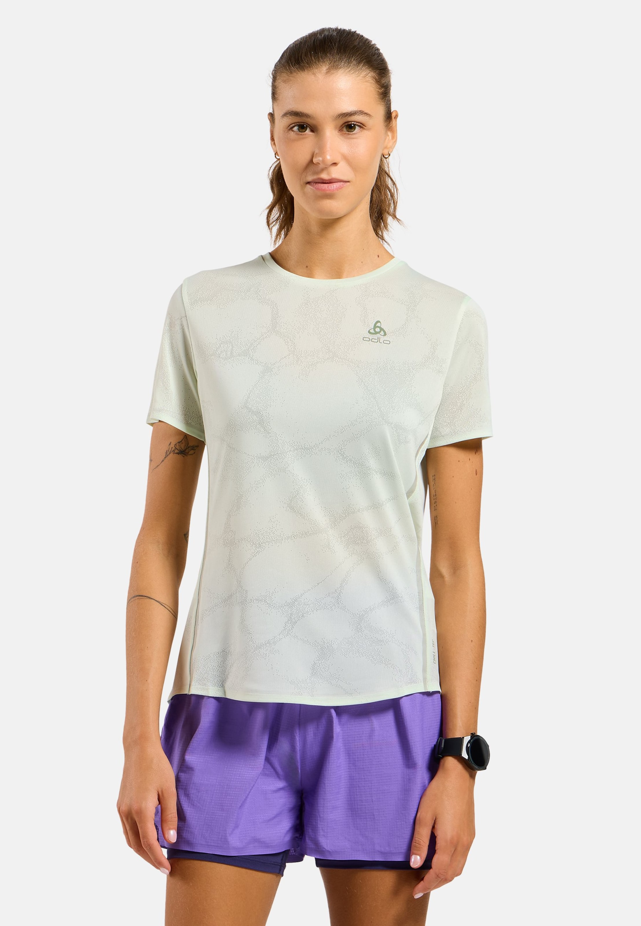 Odlo Zeroweight Engineered Chill-Tec Lauf-T-Shirt für Damen - Training, Running - grün, L
