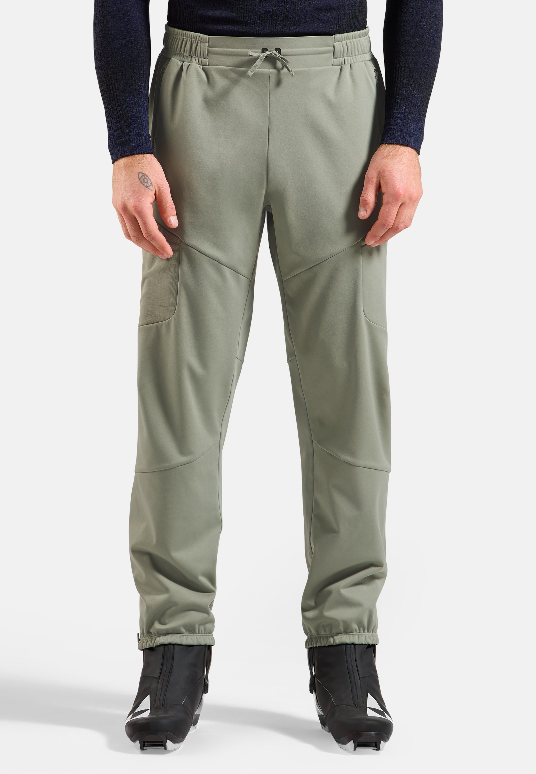 Odlo Winddichte Zeroweight X-Warm Langlaufhose für Herren, S, grün