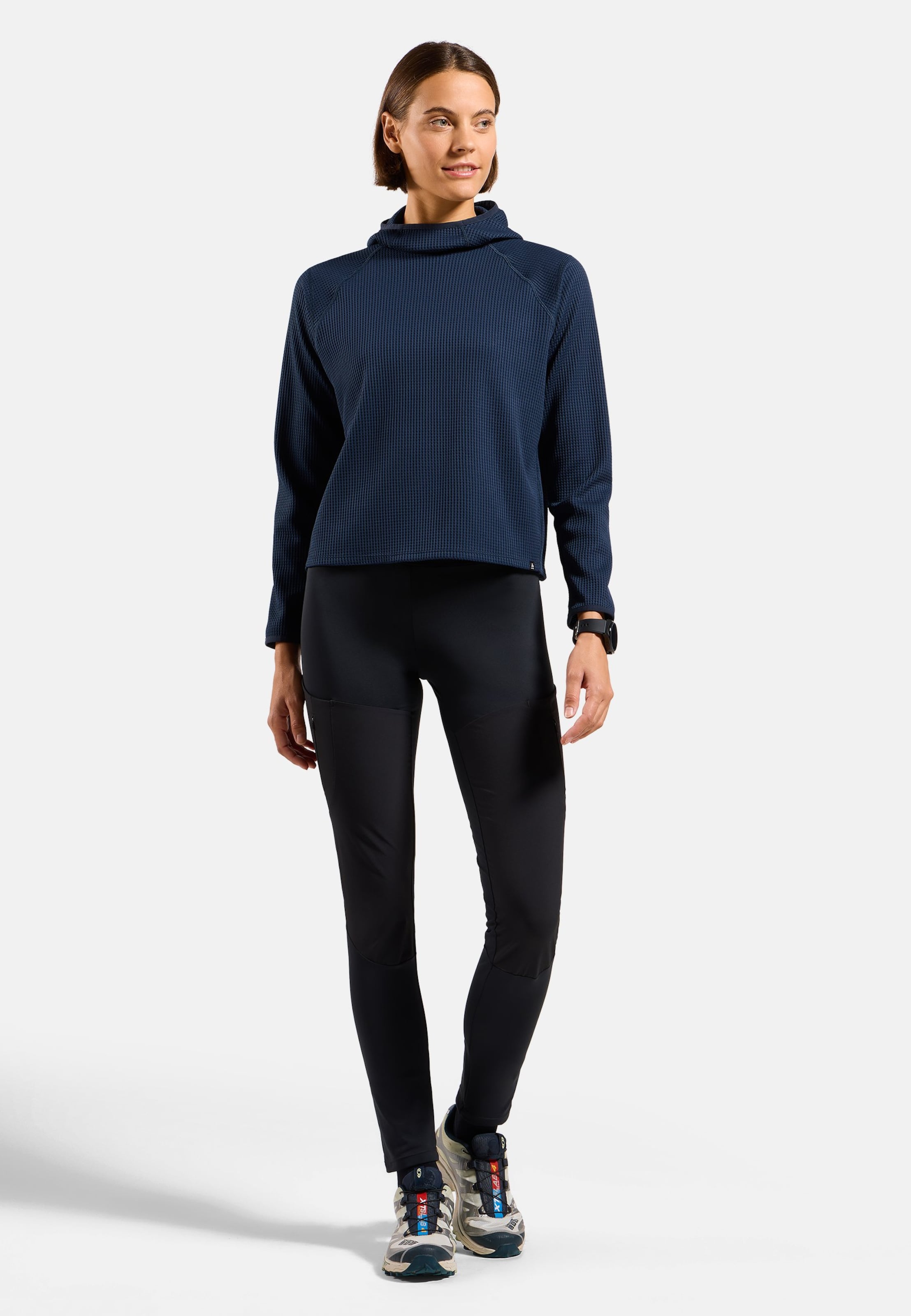 Odlo Cubic Multisport Mid Layer mit Kapuze für Damen, M, marineblau