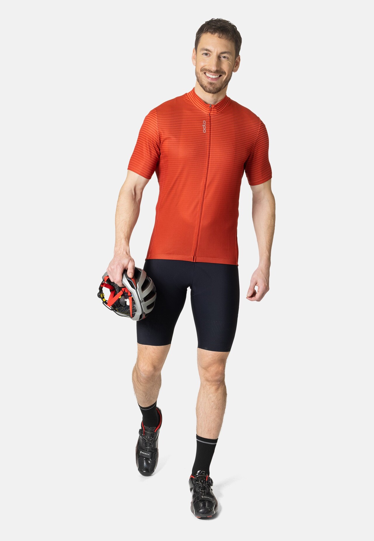 Maglia da ciclismo Essential Print a collo alto a zip intera
