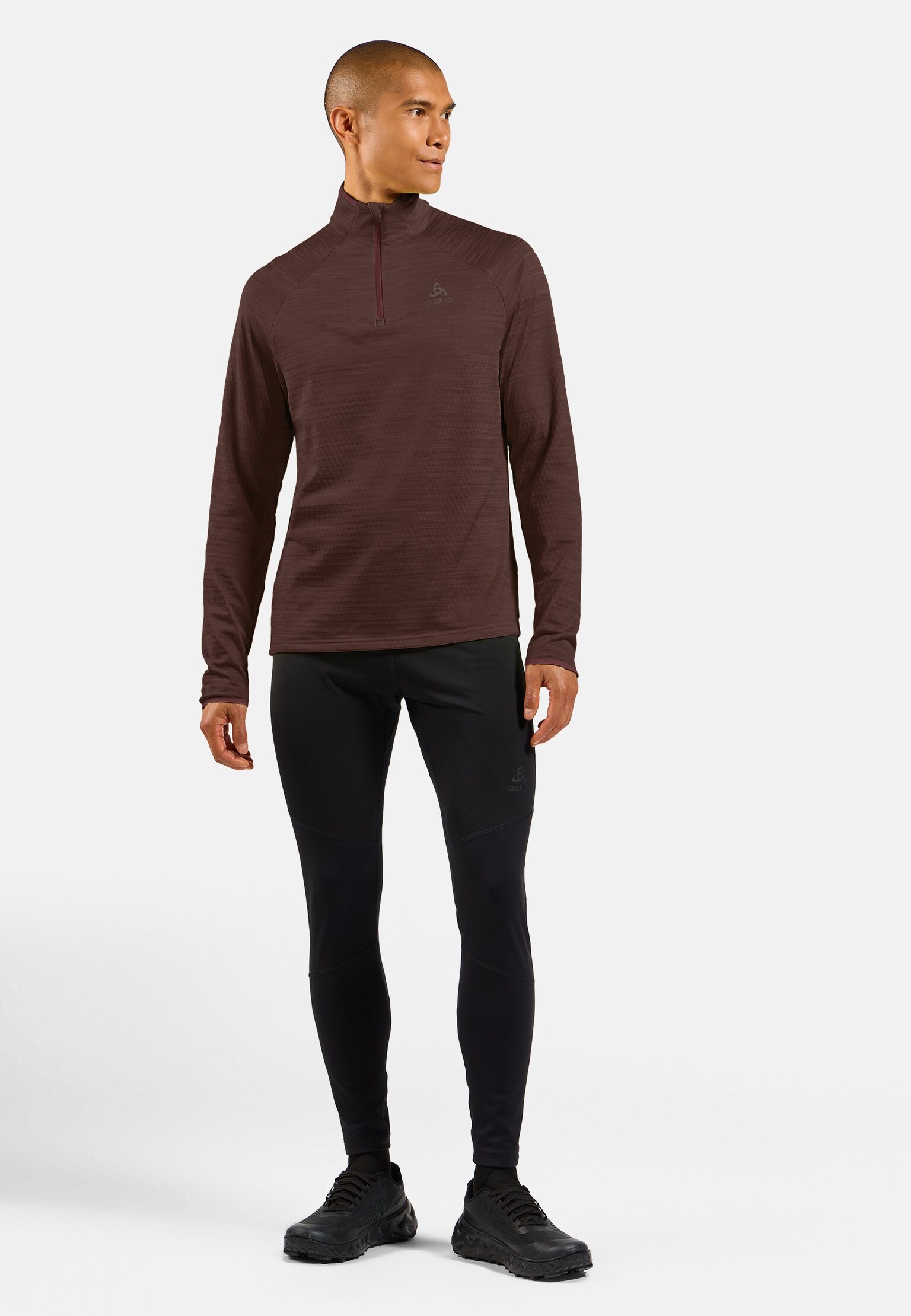 Mid layer a manica lunga con mezza zip Run Easy da uomo