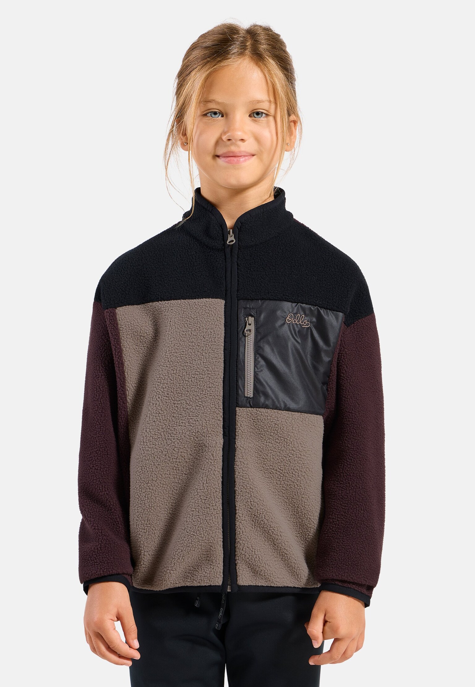 Essentials Mid Layer mit Reissverschluss in Colourblocking-Optik für Kinder