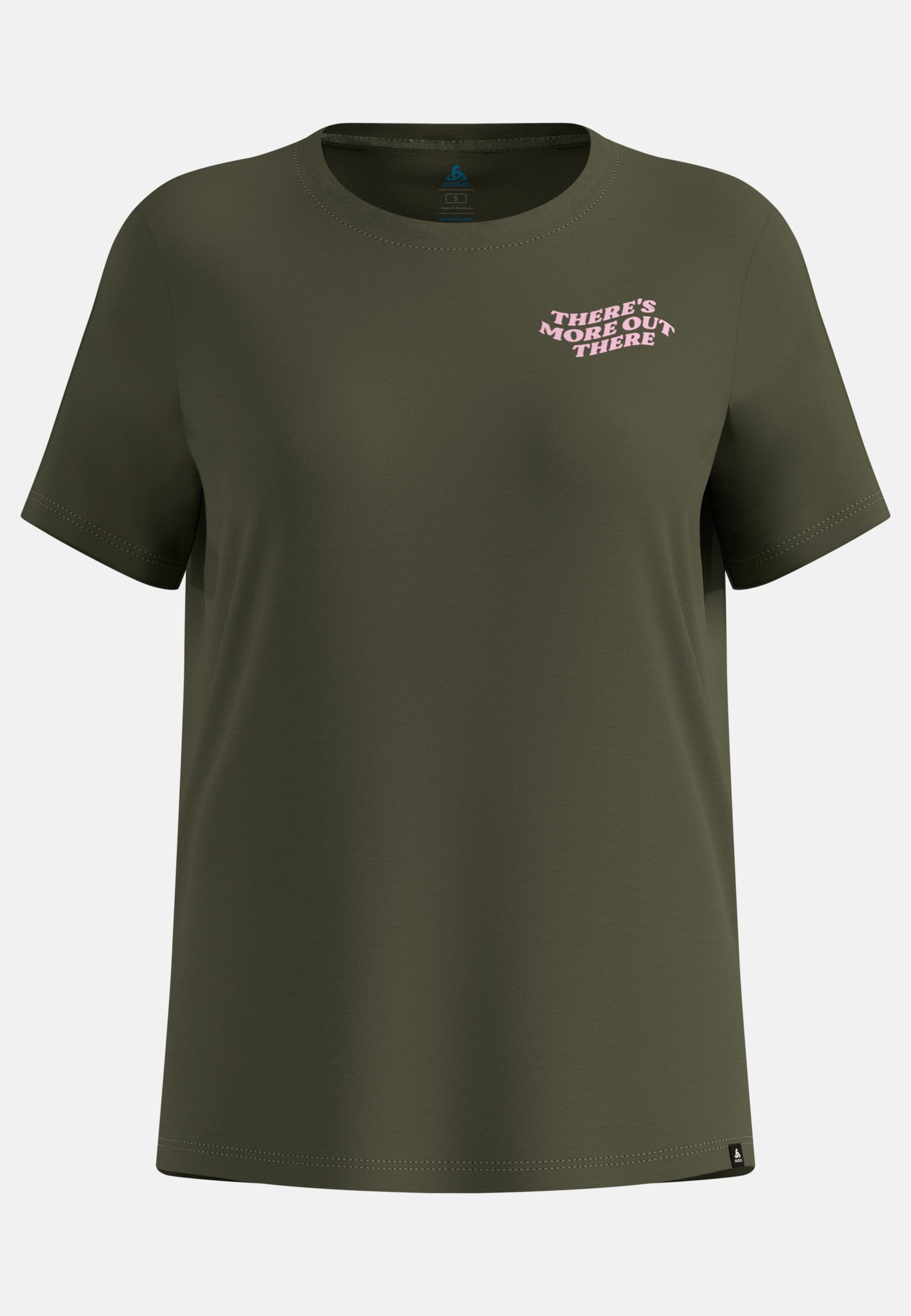 Odlo Ascent There’s More Out There T-Shirt aus Baumwollmix für Damen, L, beige