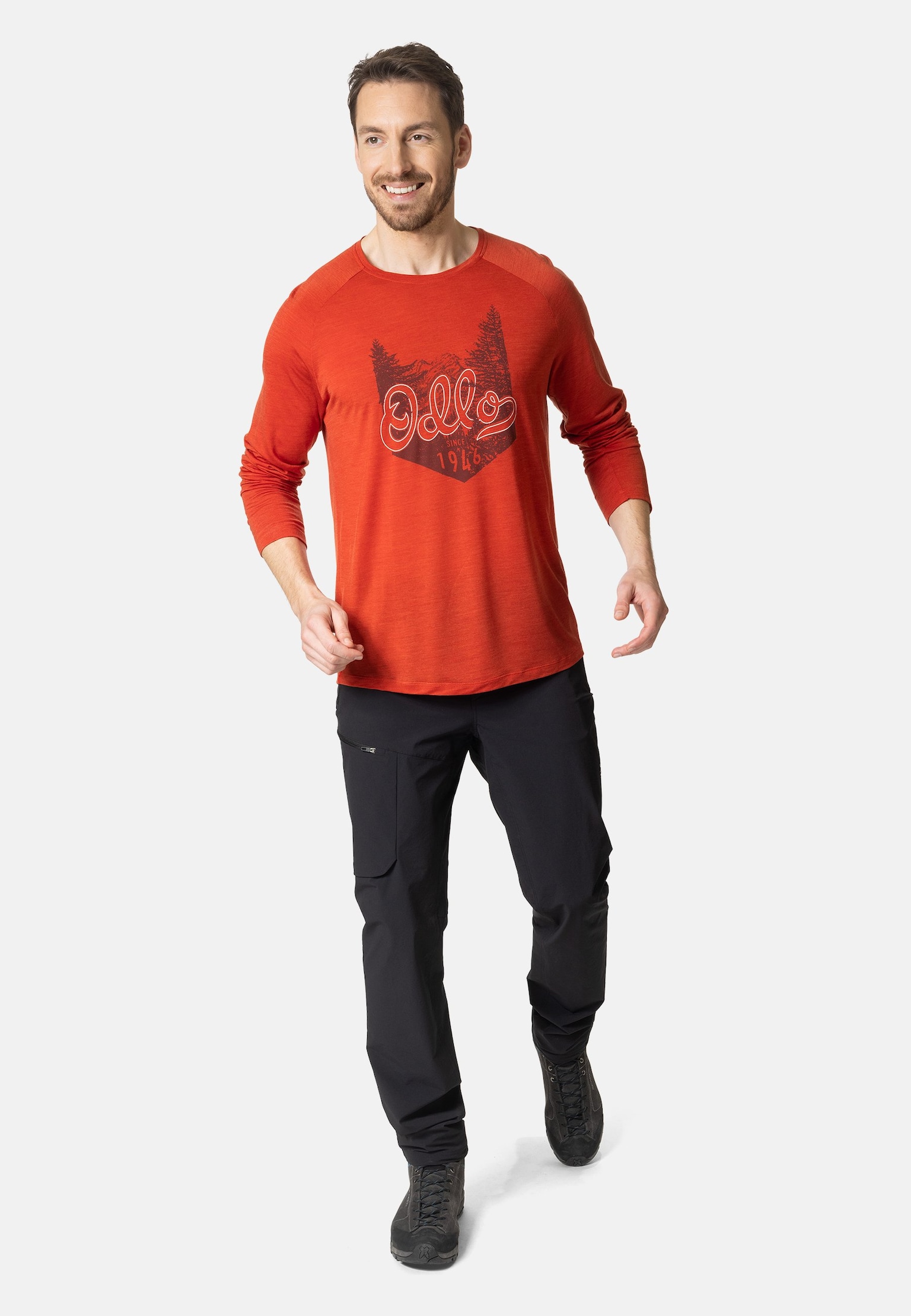 Ascent Performance Wool 130 Langarmshirt mit Logo-Print