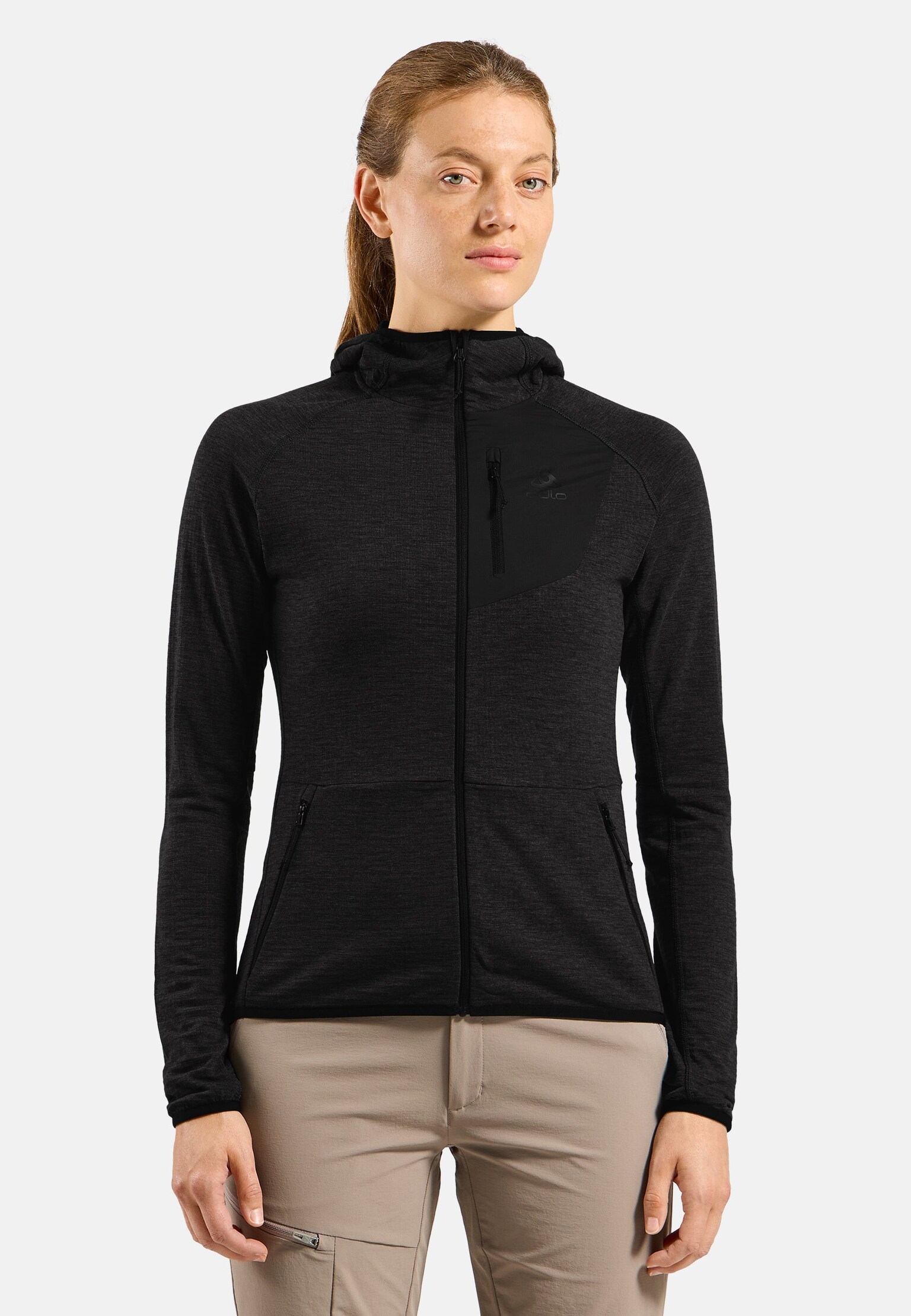 Ascent midlayer met capuchon en rits