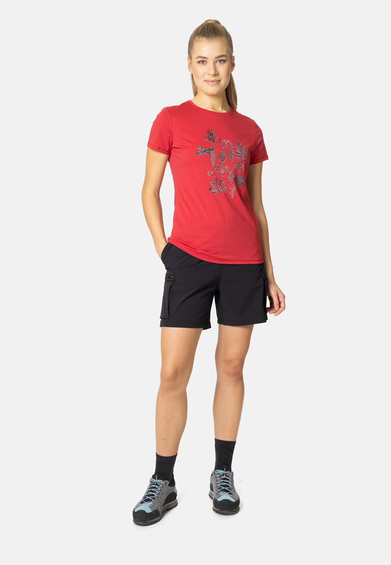 T-shirt à imprimé forestier Kumano