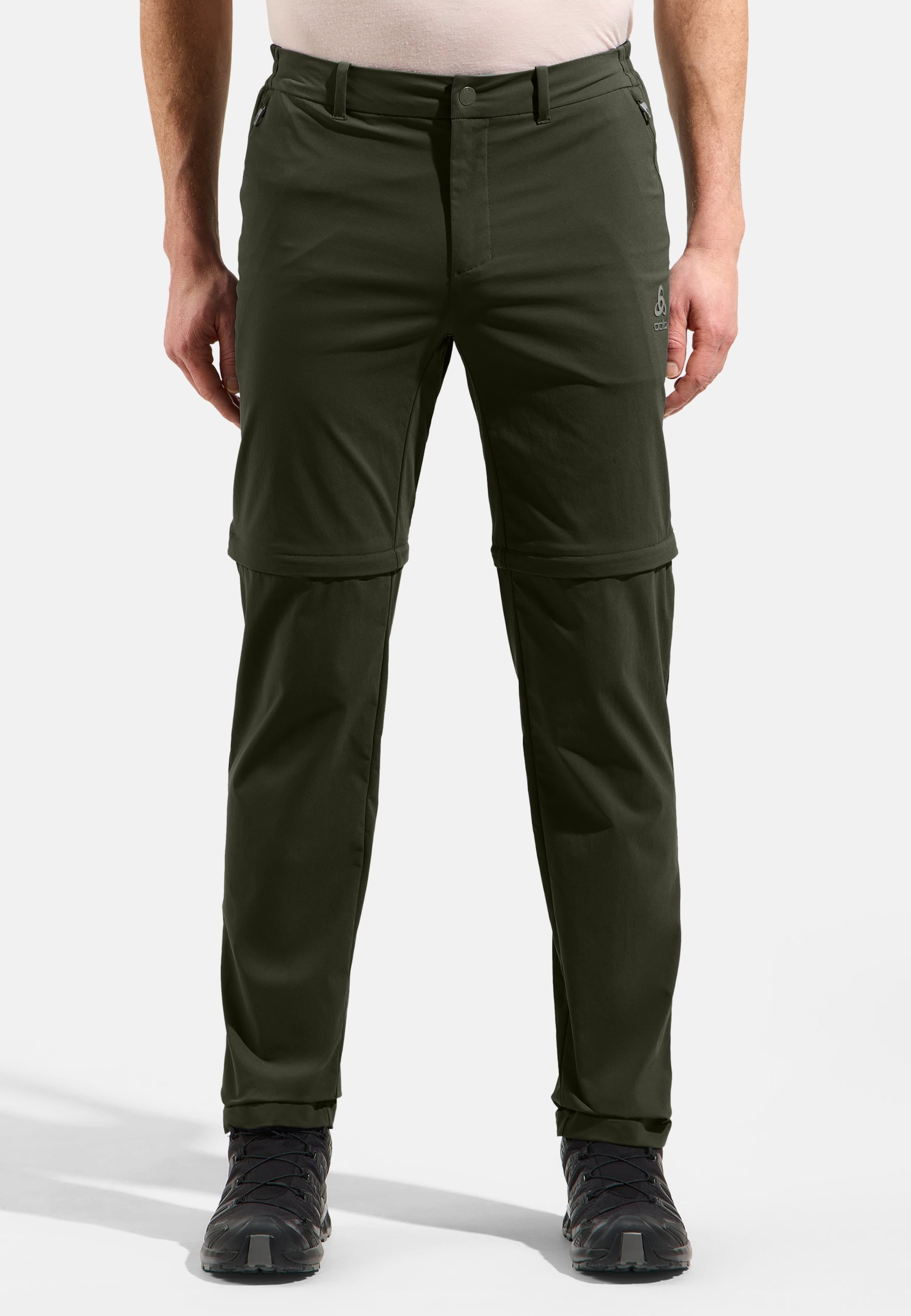 Odlo Pantalon de randonnée léger et convertible Ascent pour homme, 50, vert