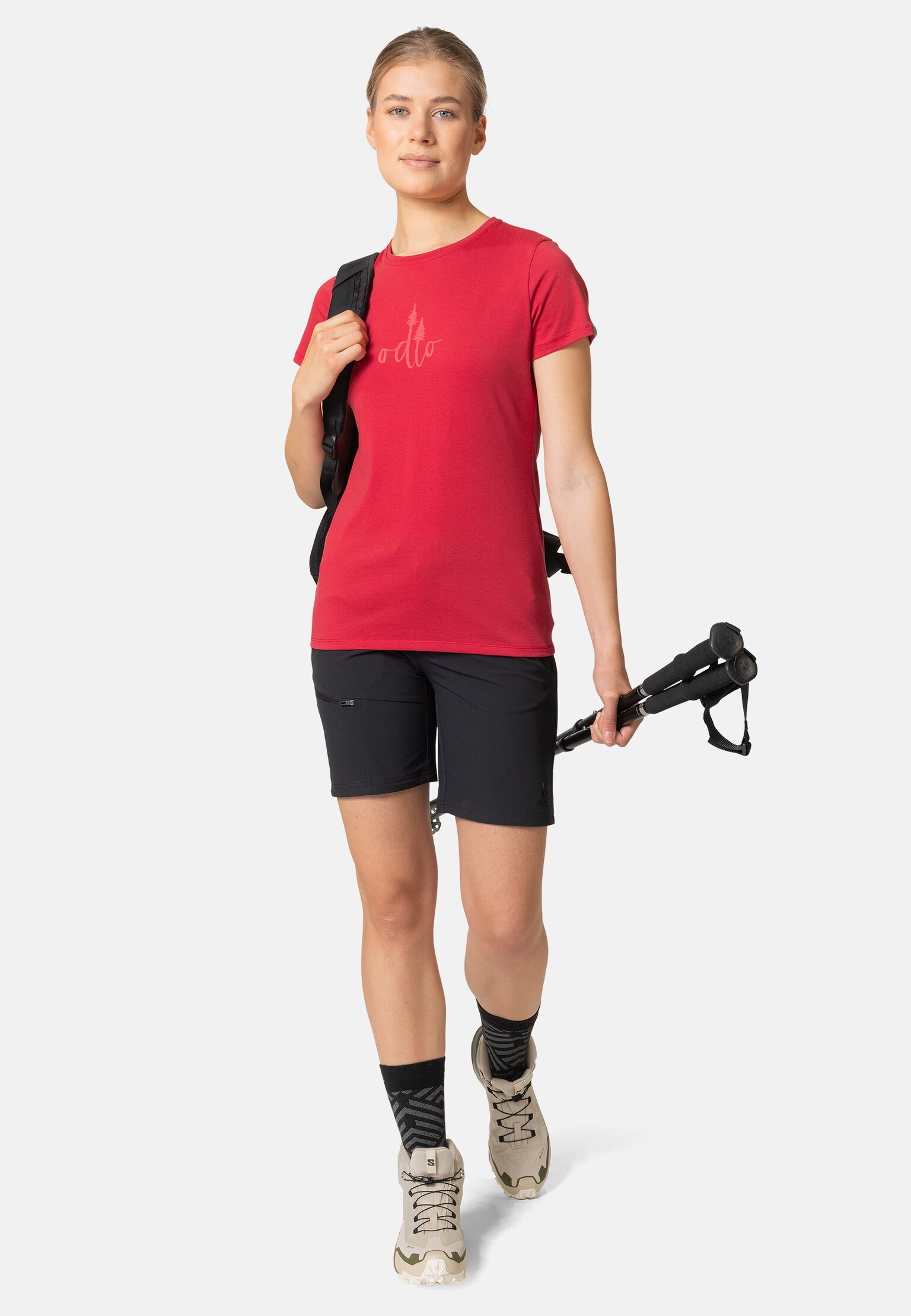 T-shirt à imprimé sapins Kumano