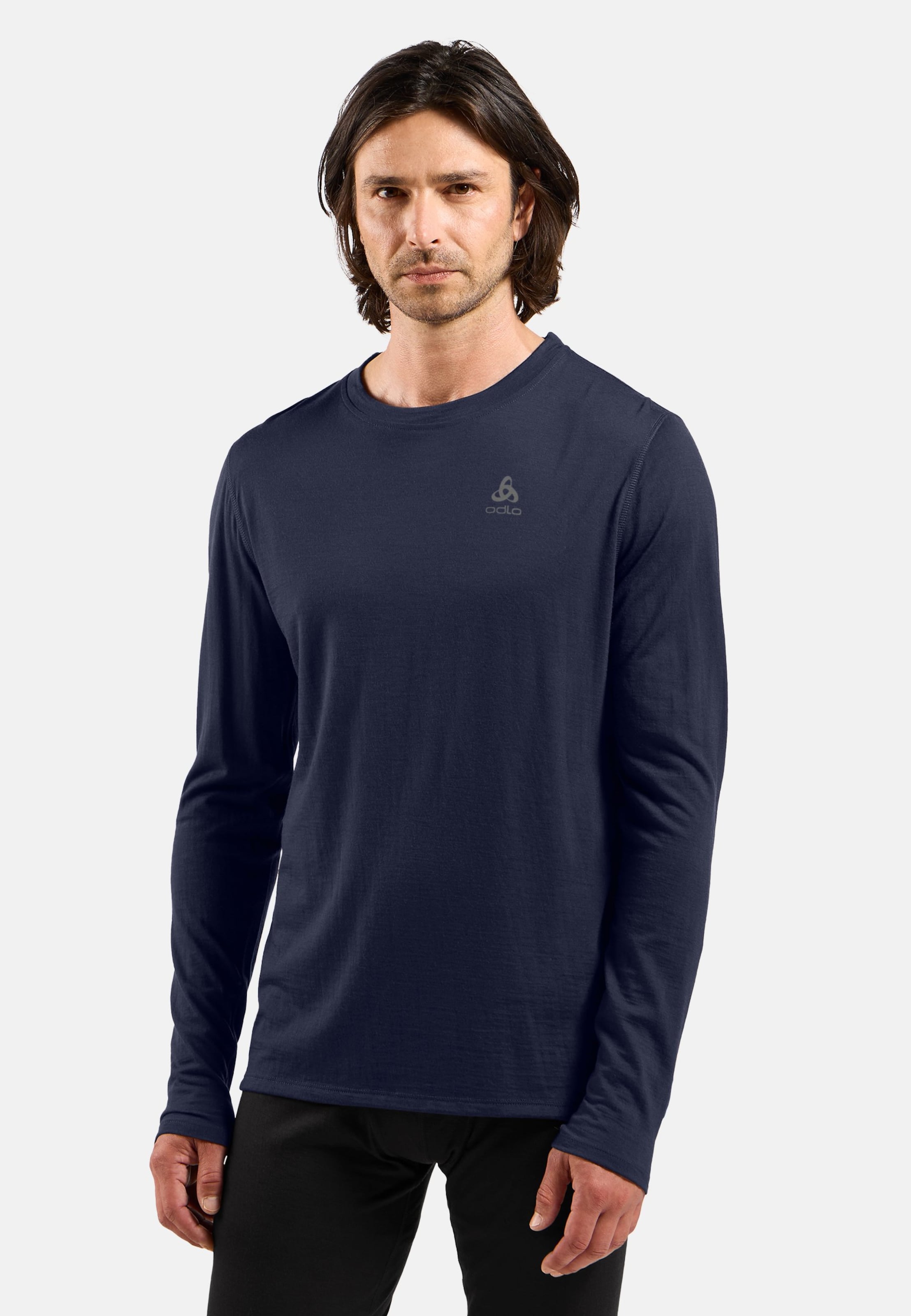 Odlo Merino 160 Base Layer Shirt für Herren - Wandern, Ski & Snow - marineblau, M