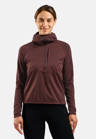 Winddichter, nahtloser Zeroweight Pro Performance Wool Mid Layer mit Kapuze