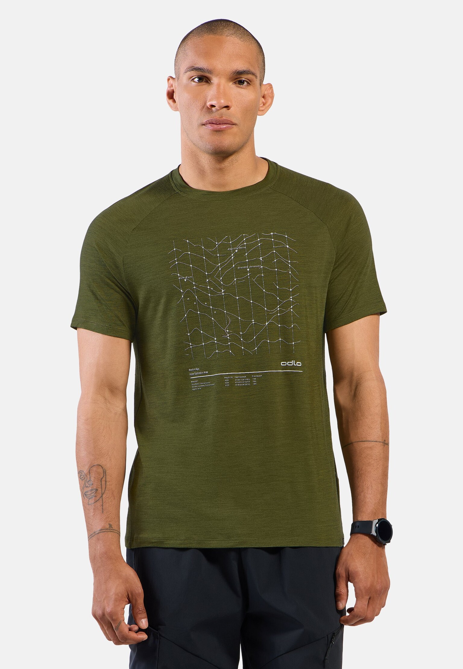 The Ascent Merino-blend hyper mapping t-shirt