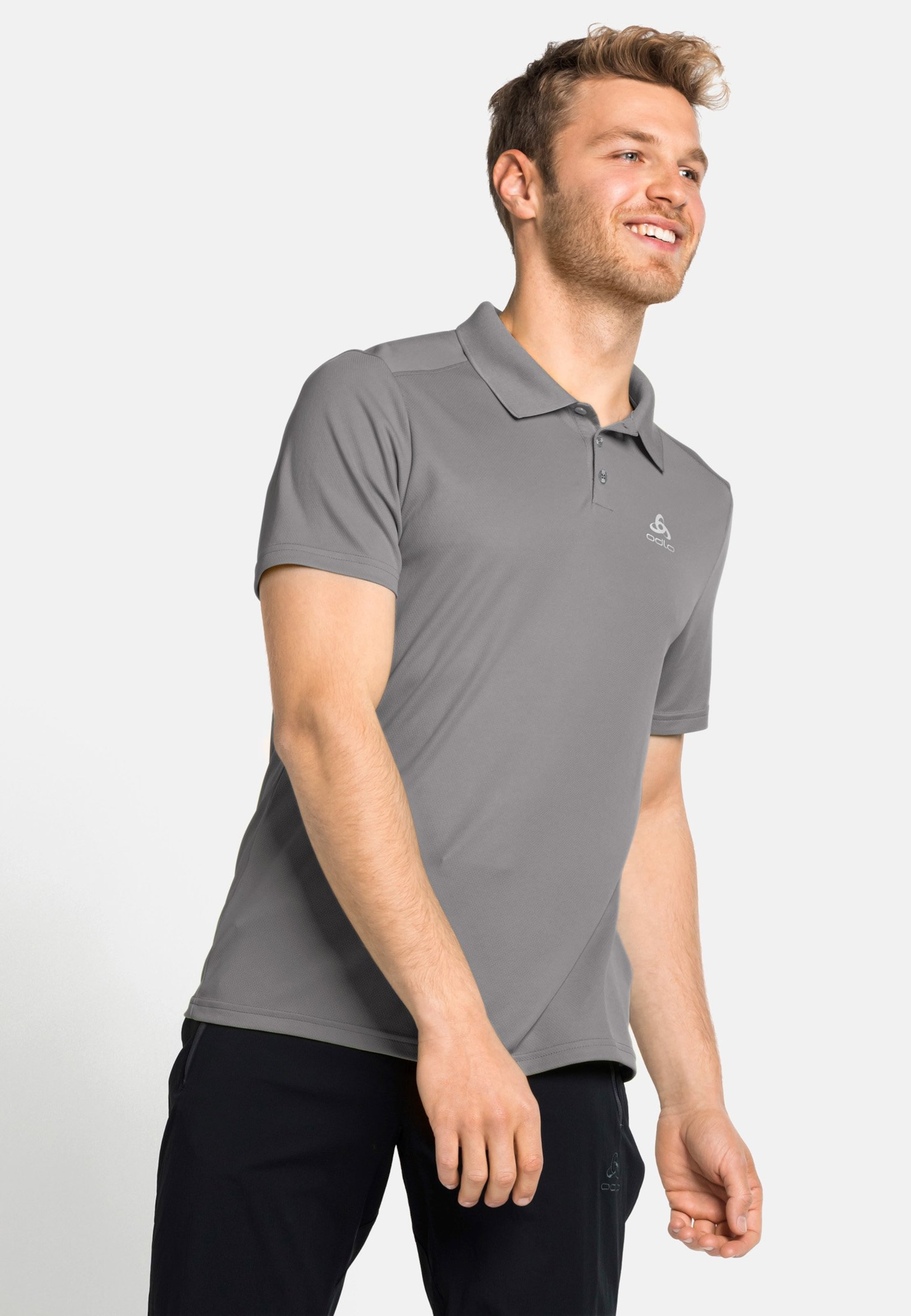 Odlo F-Dry Poloshirt für Herren - Wandern, Casual Comfort - grau, S