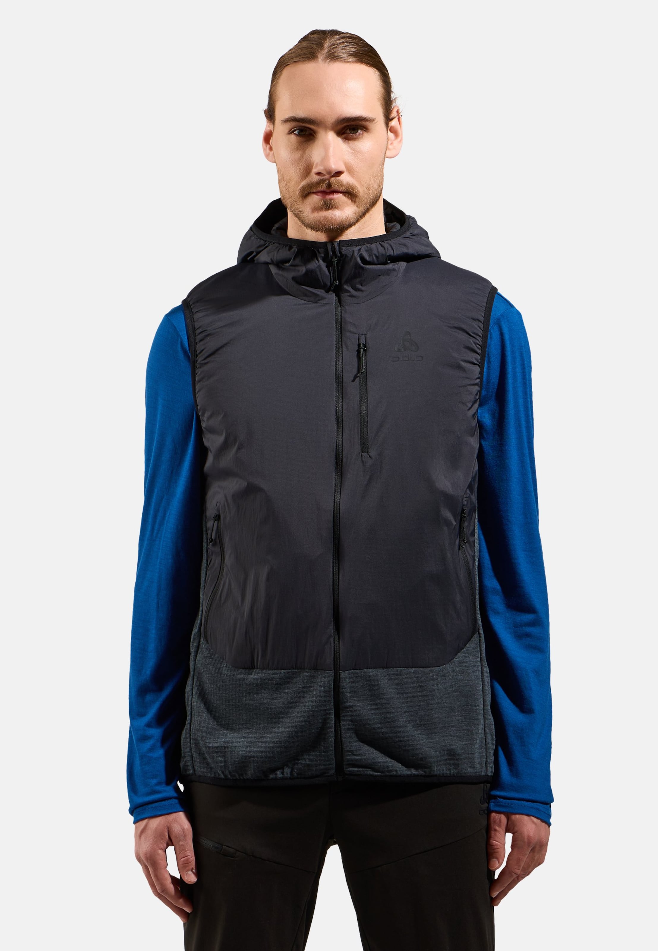 Odlo Isolierte Ascent Hybridweste mit Wolle für Herren, L, schwarz