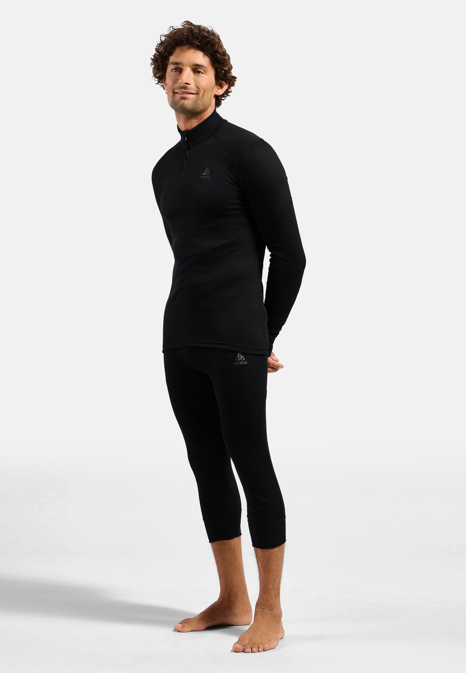 Top base layer a collo alto con mezza zip Active Warm