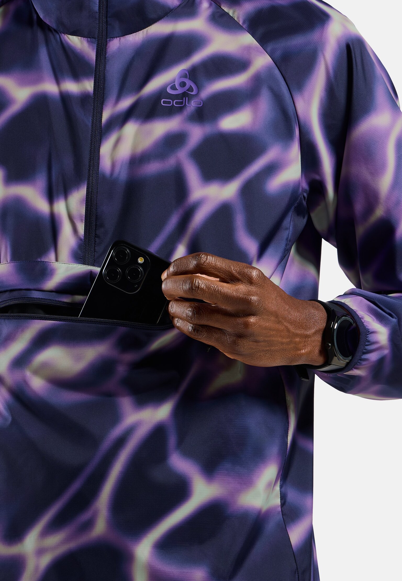 The Zeroweight print hooded running anorak