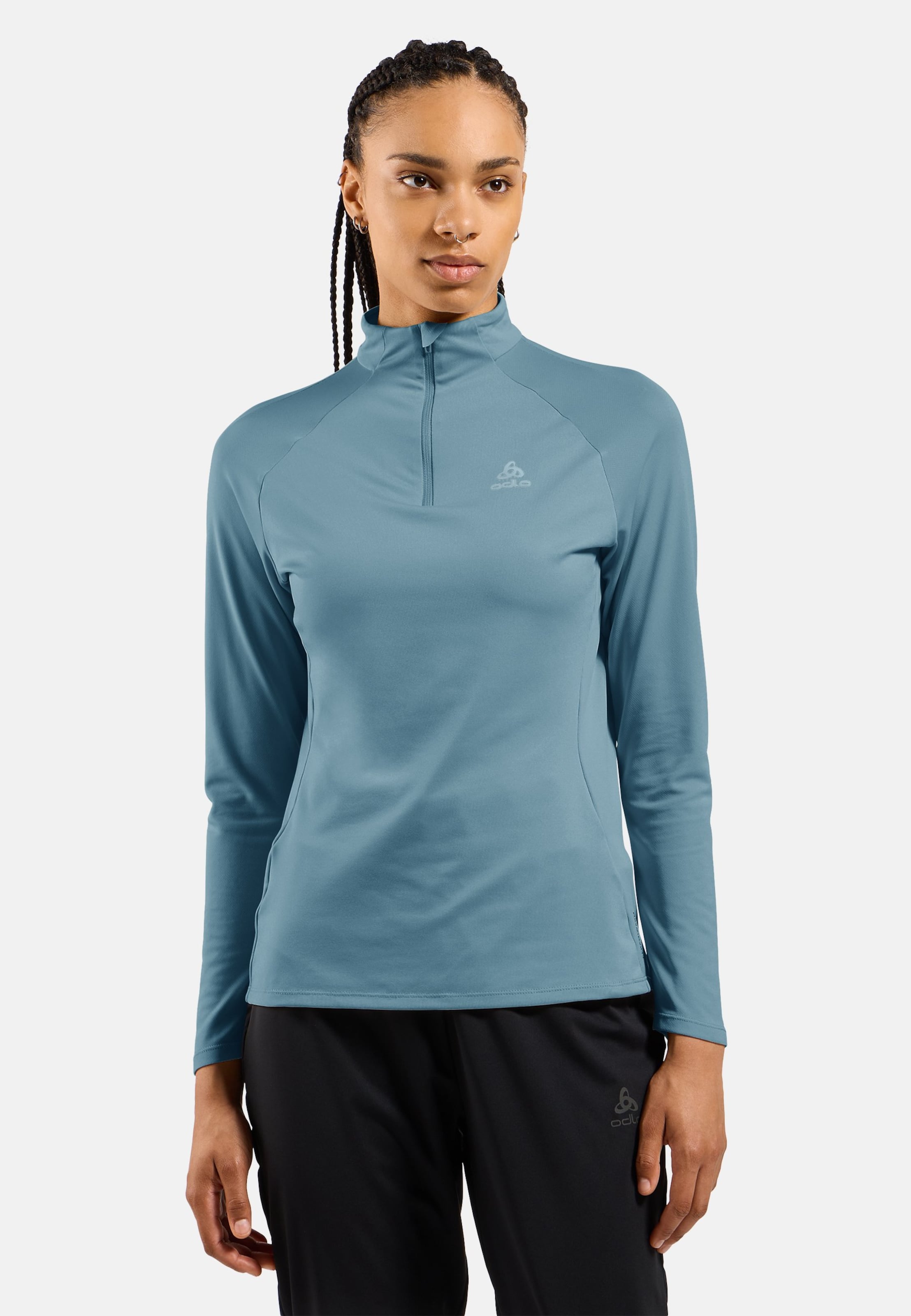 Odlo Essentials Ceramiwarm Mid Layer mit Halbreissverschluss für Damen, L, blau