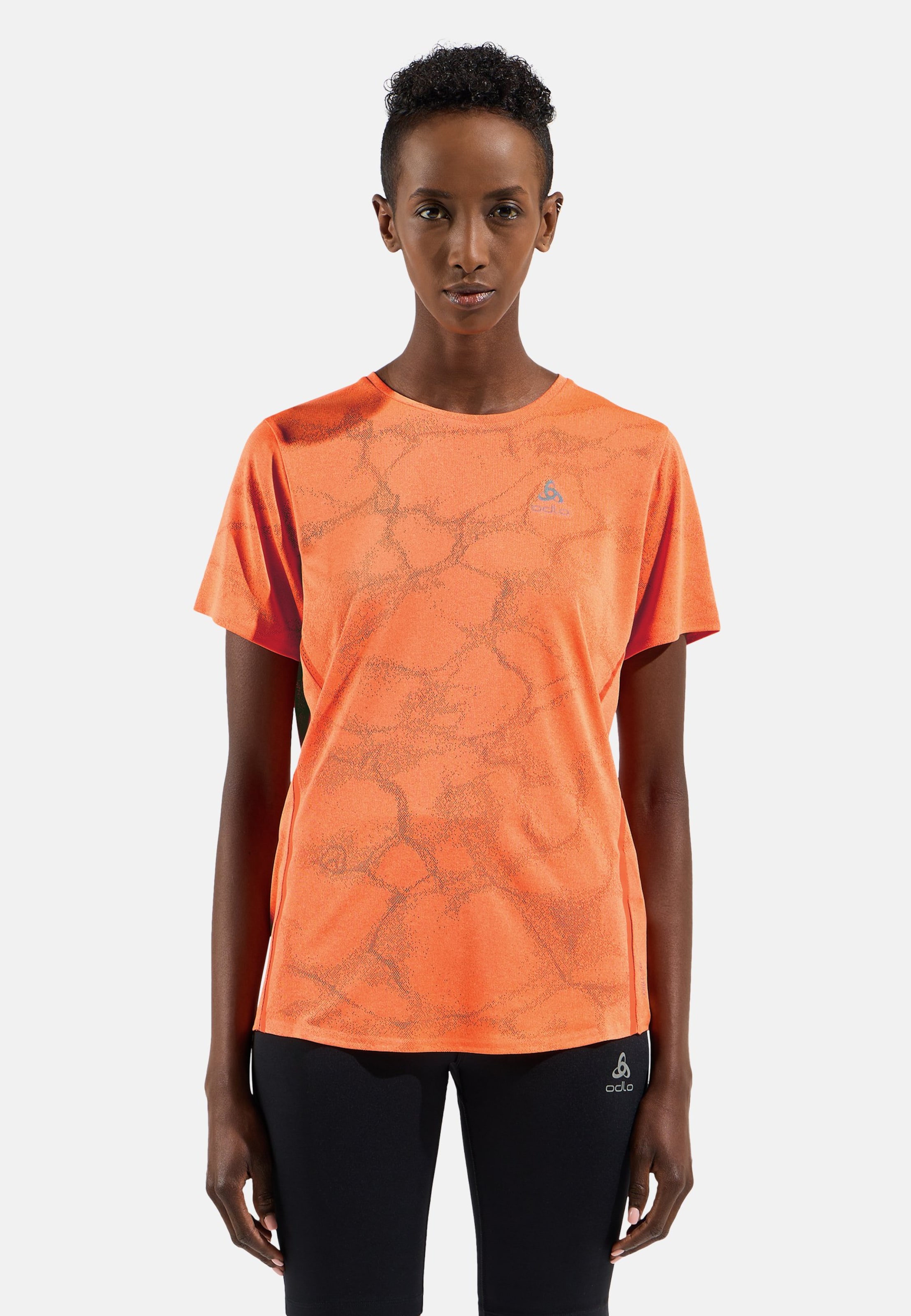 Odlo Zeroweight Engineered Chill-Tec Laufshirt für Damen, XL, orange