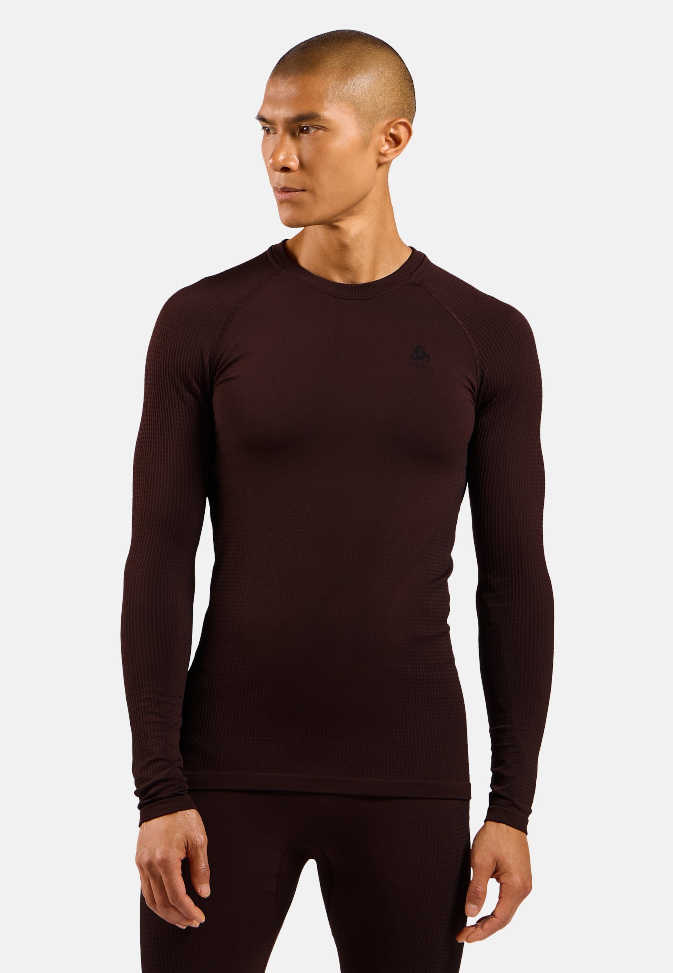 Odlo Performance Warm Base Layer T-shirt für Herren, L, marone