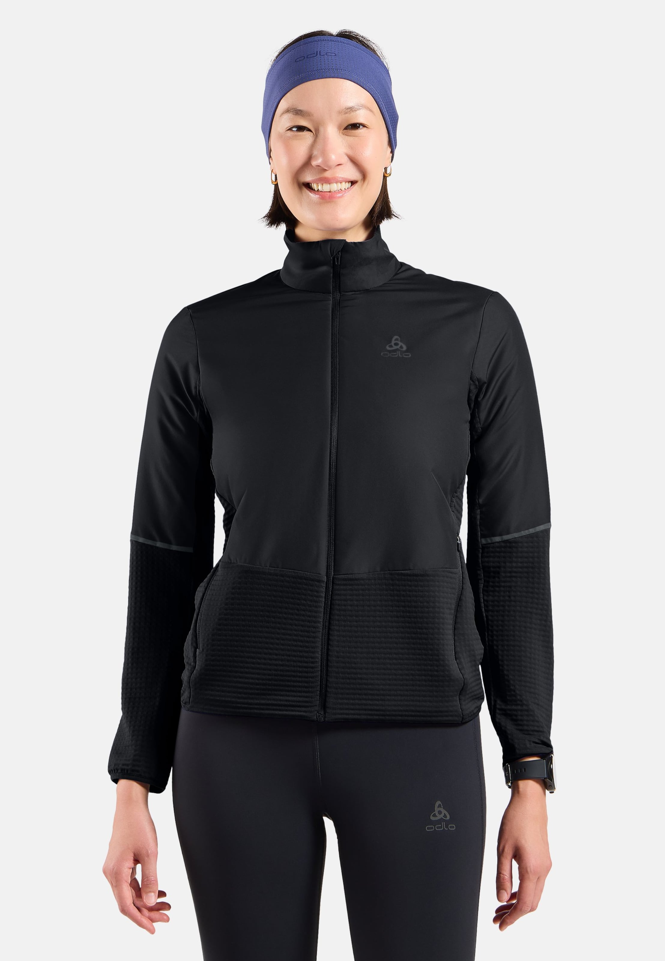Odlo Essentials Insulator Hybrid-Laufjacke für Damen, L, schwarz