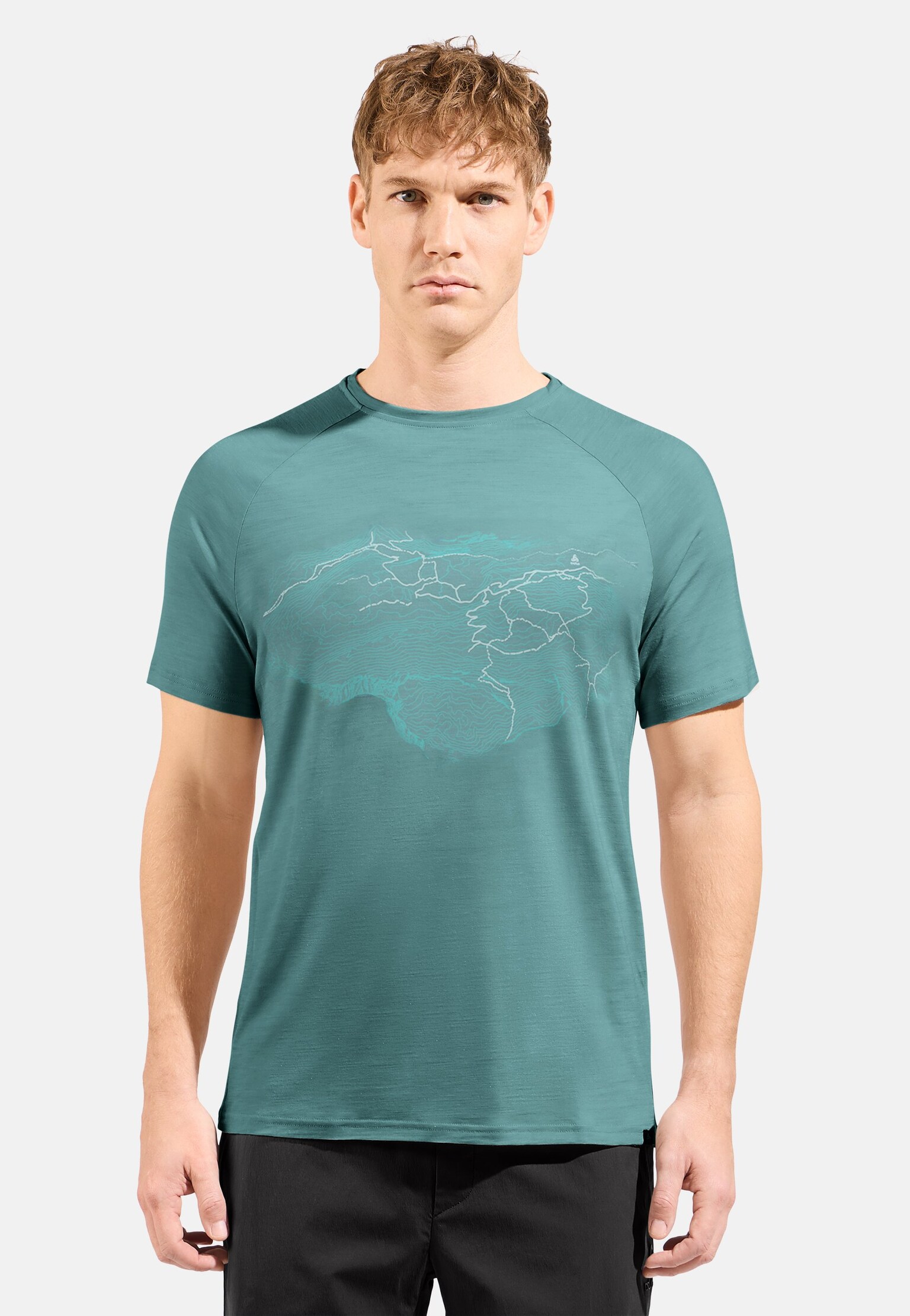 T-shirt à motif topographique Ascent Performance Wool 130