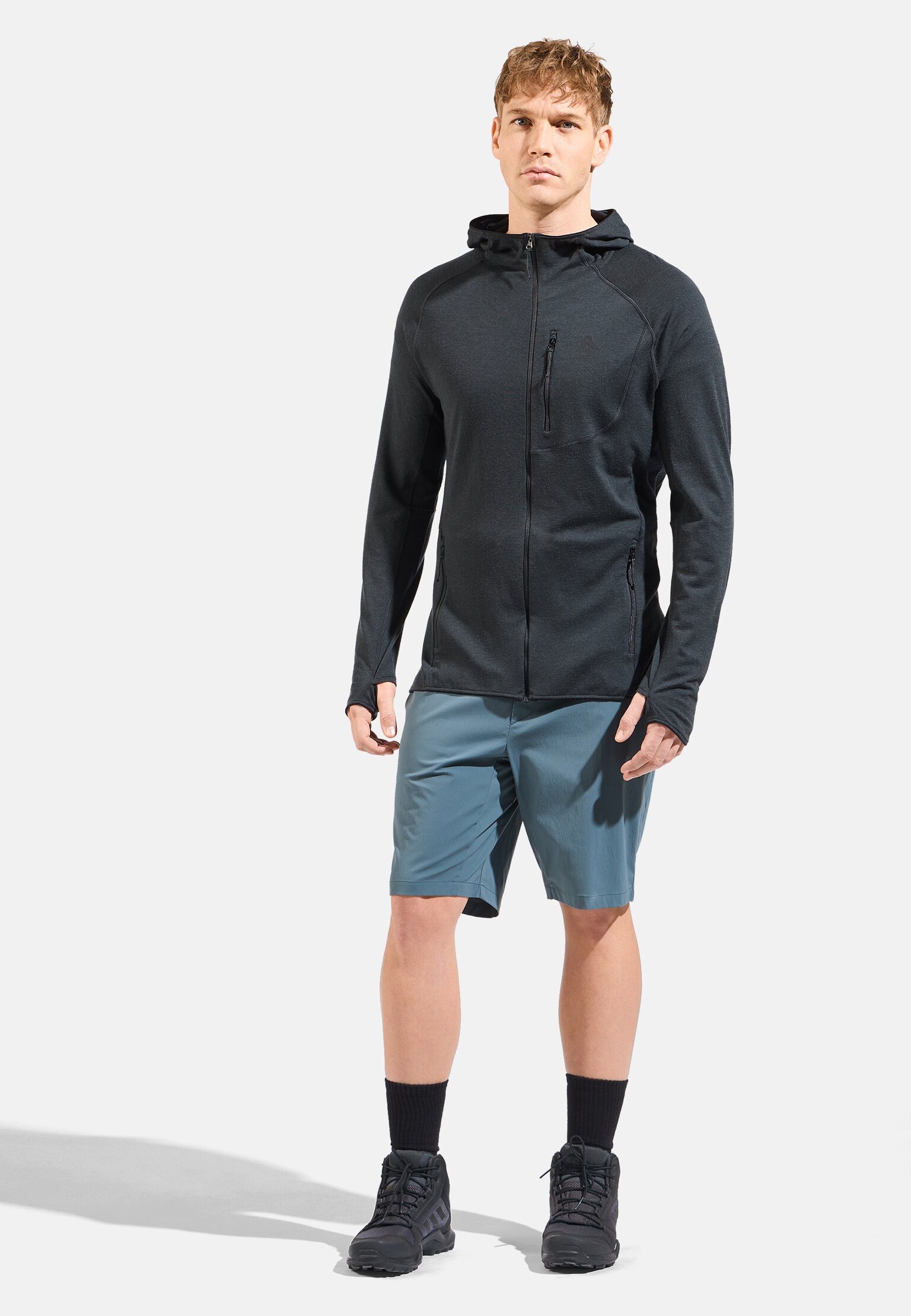 Mid layer micro Ascent Performance Wool 125 con cappuccio e zip