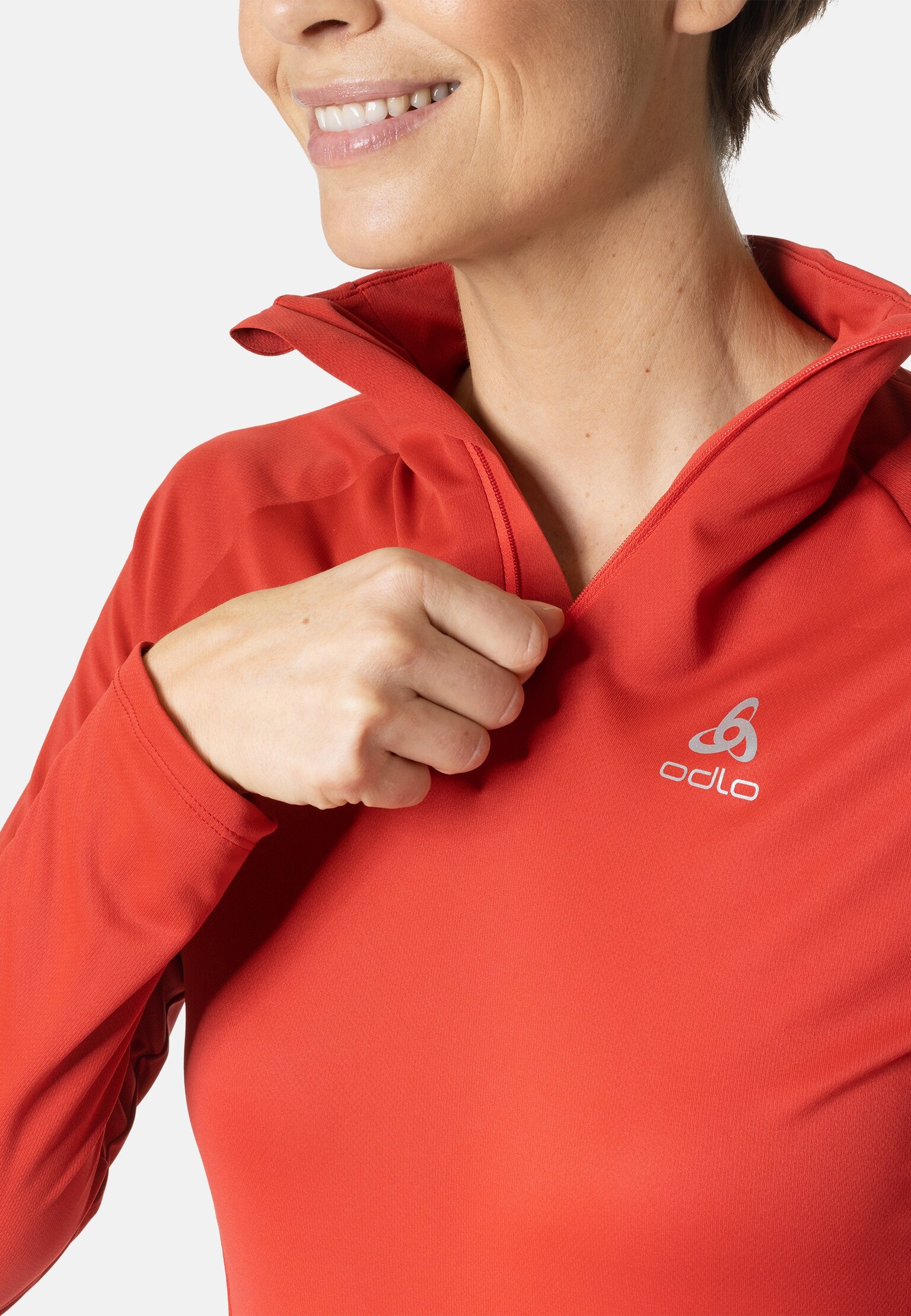 Essentials-hardlooptussenlaag met halve rits voor dames