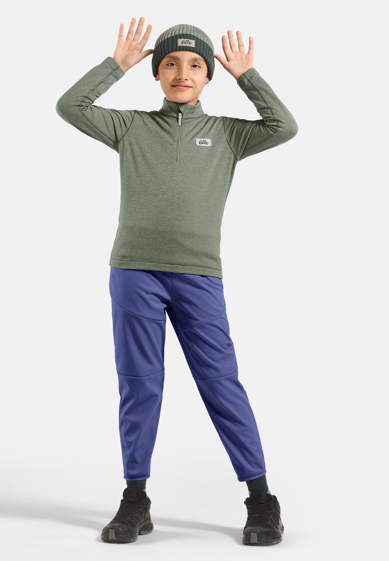 Felpa Grid Fleece Kids a mezza zip