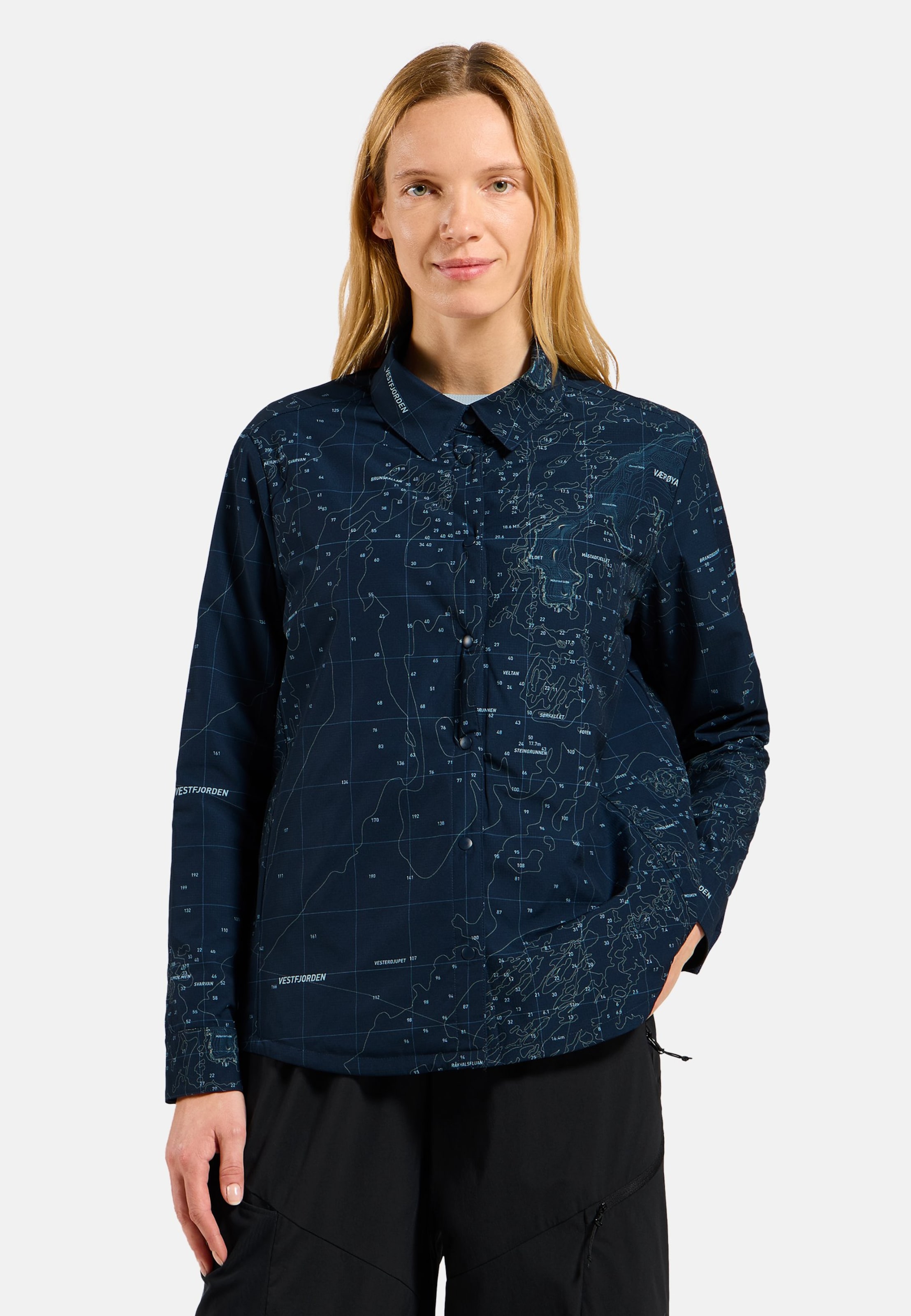 Odlo Transition Insulated Langarmhemd für Damen - Wandern, Casual Comfort - marineblau, M